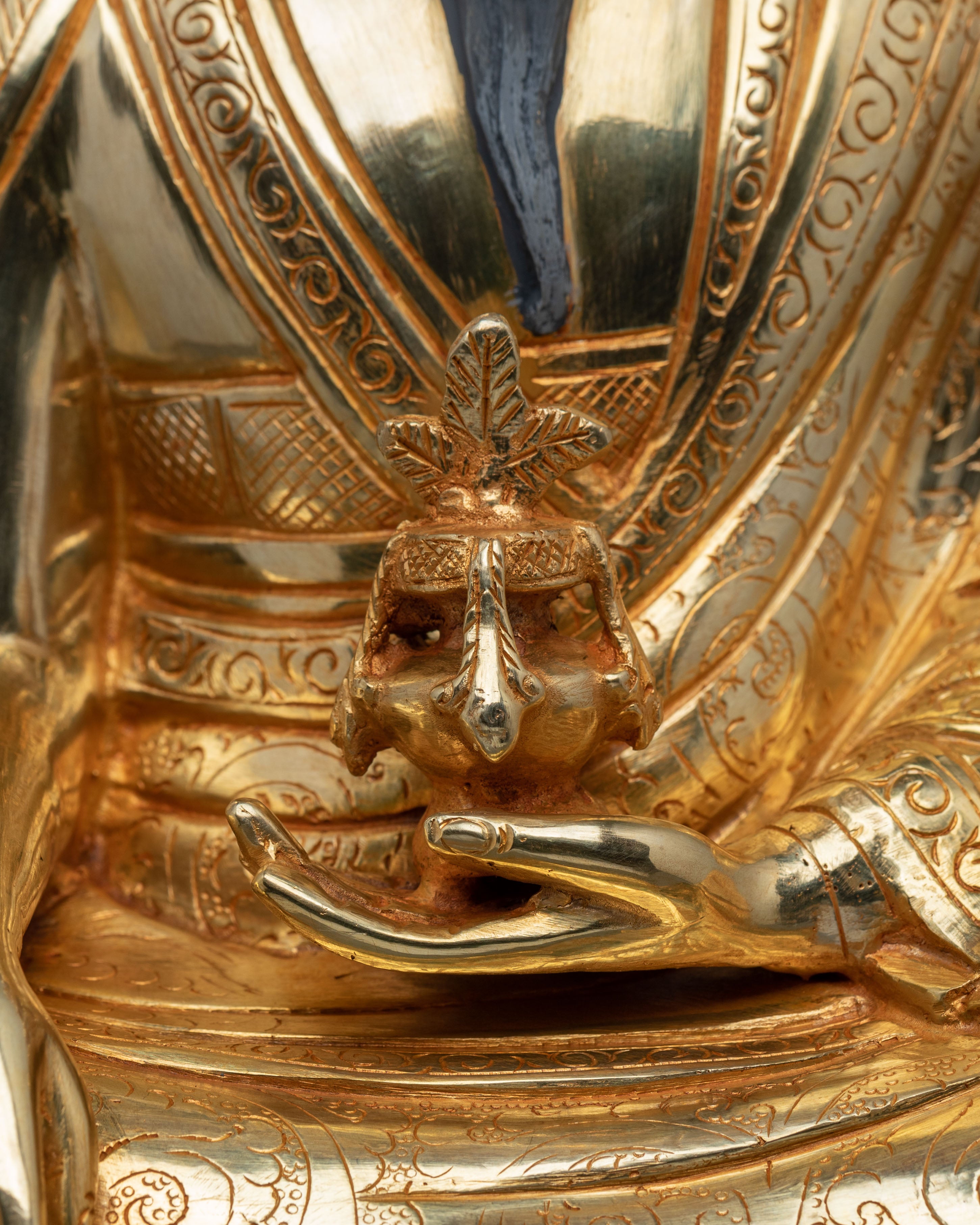 Guru Shapdum Statue | 24K Gold Gilded Buddhist Master