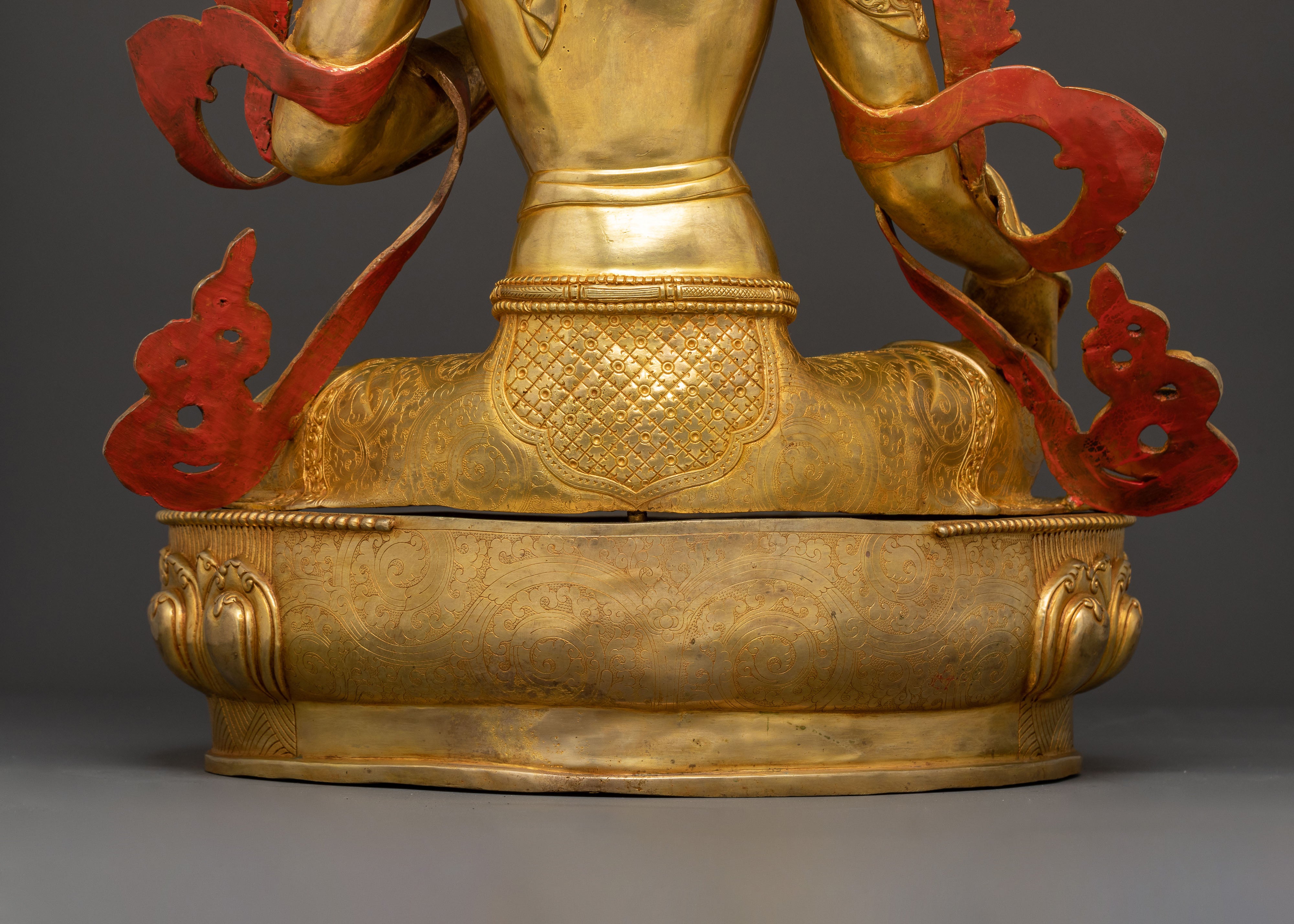 Green Tara Buddhist Deity Statue | 24K Gold Gilded & Copper Statue