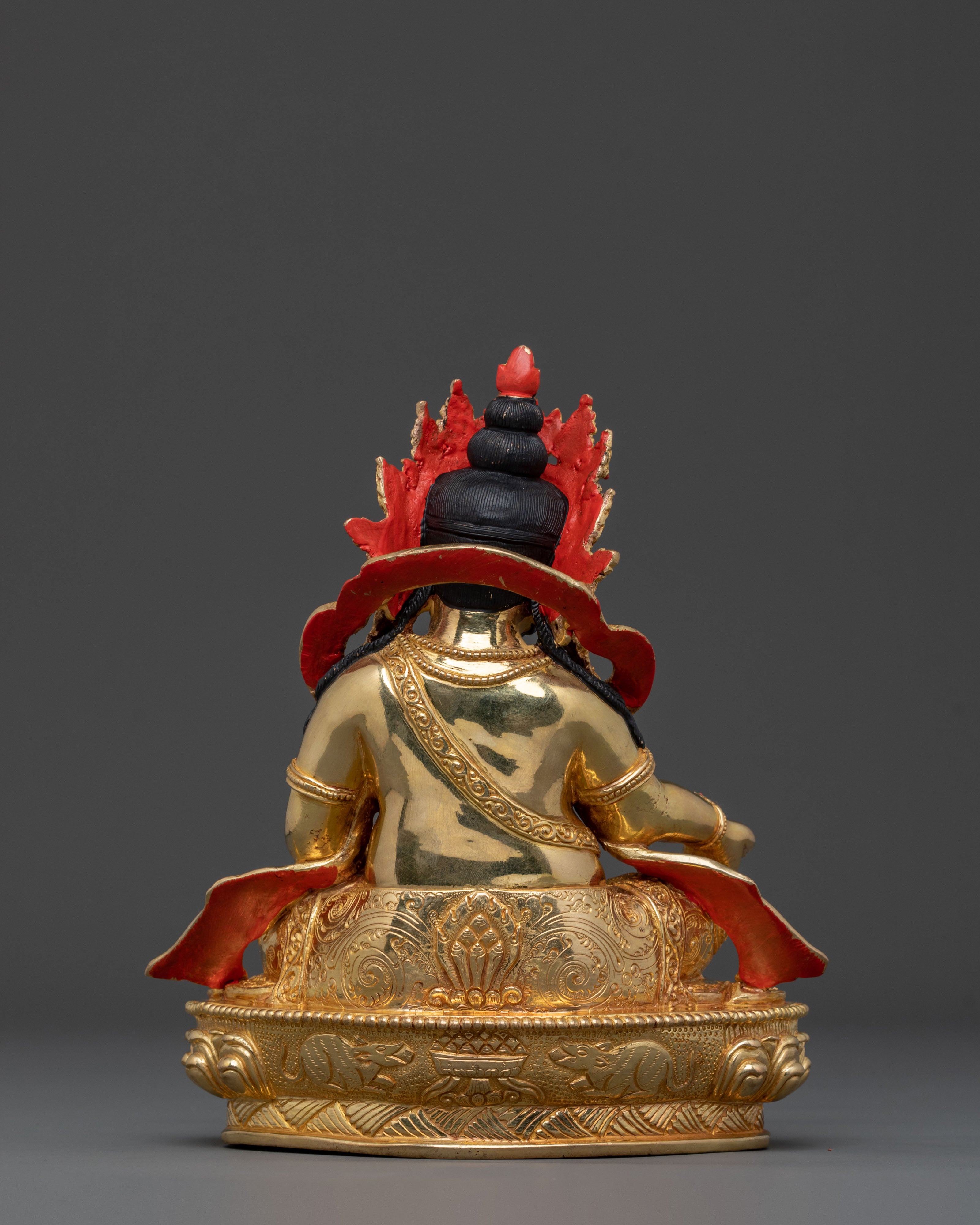 Dzambhala 24K Gold Gilded Statue: Himalayan Handcrafted Rupa
