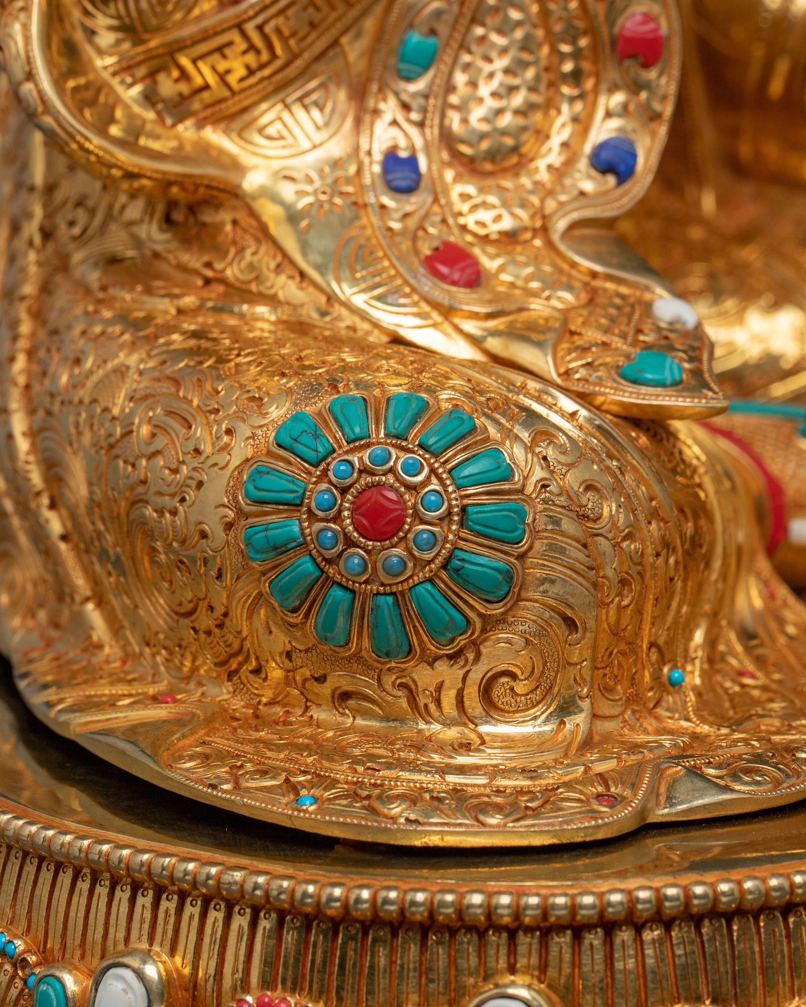 Guru Norla Statue | 24K Gold Gilded Buddhist Master