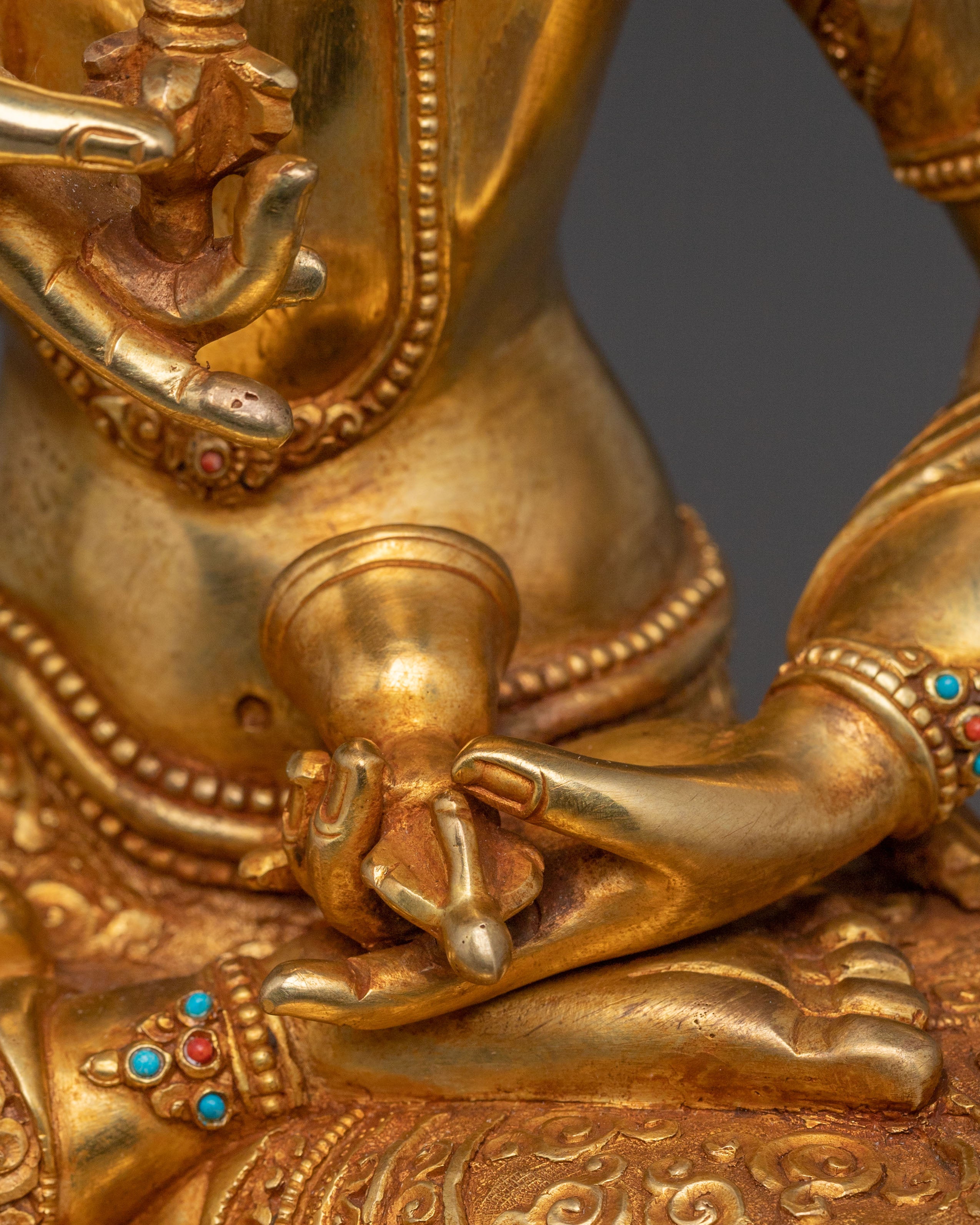 Vajrasattva Golden Statue | Gold Gilded Serenity