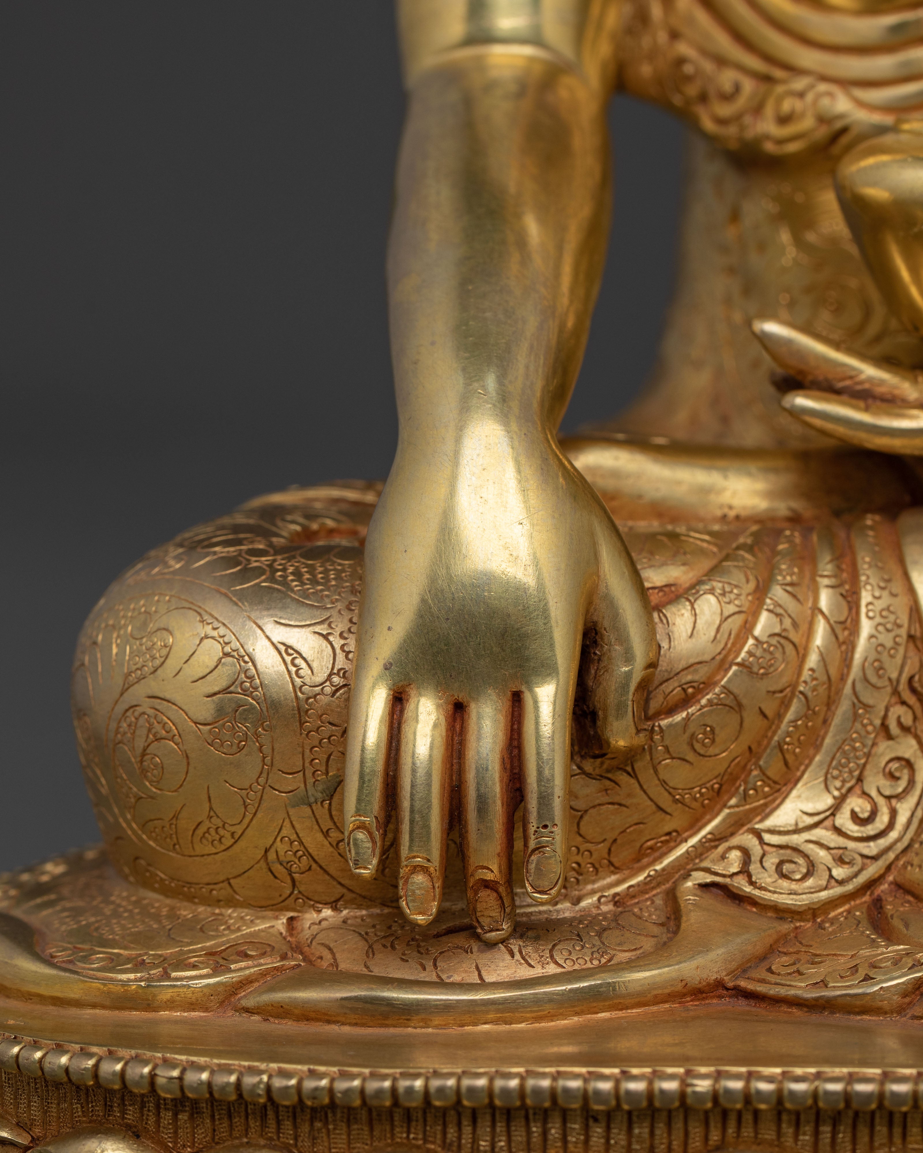 Hand-Carved Shakyamuni Buddha Sculpture | Home Decor