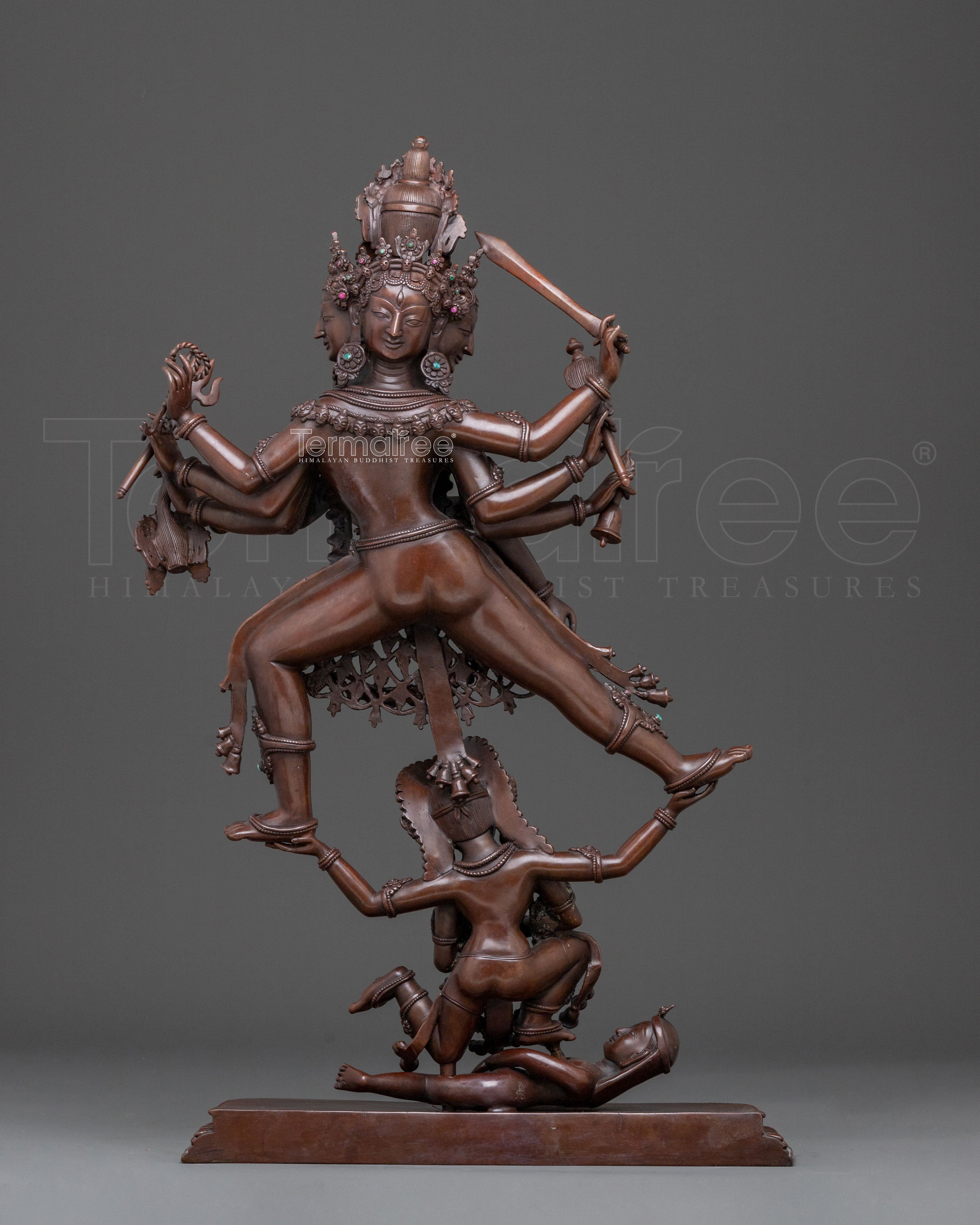Goddess Siddhi Laxmi: Oxidized Copper Figurine