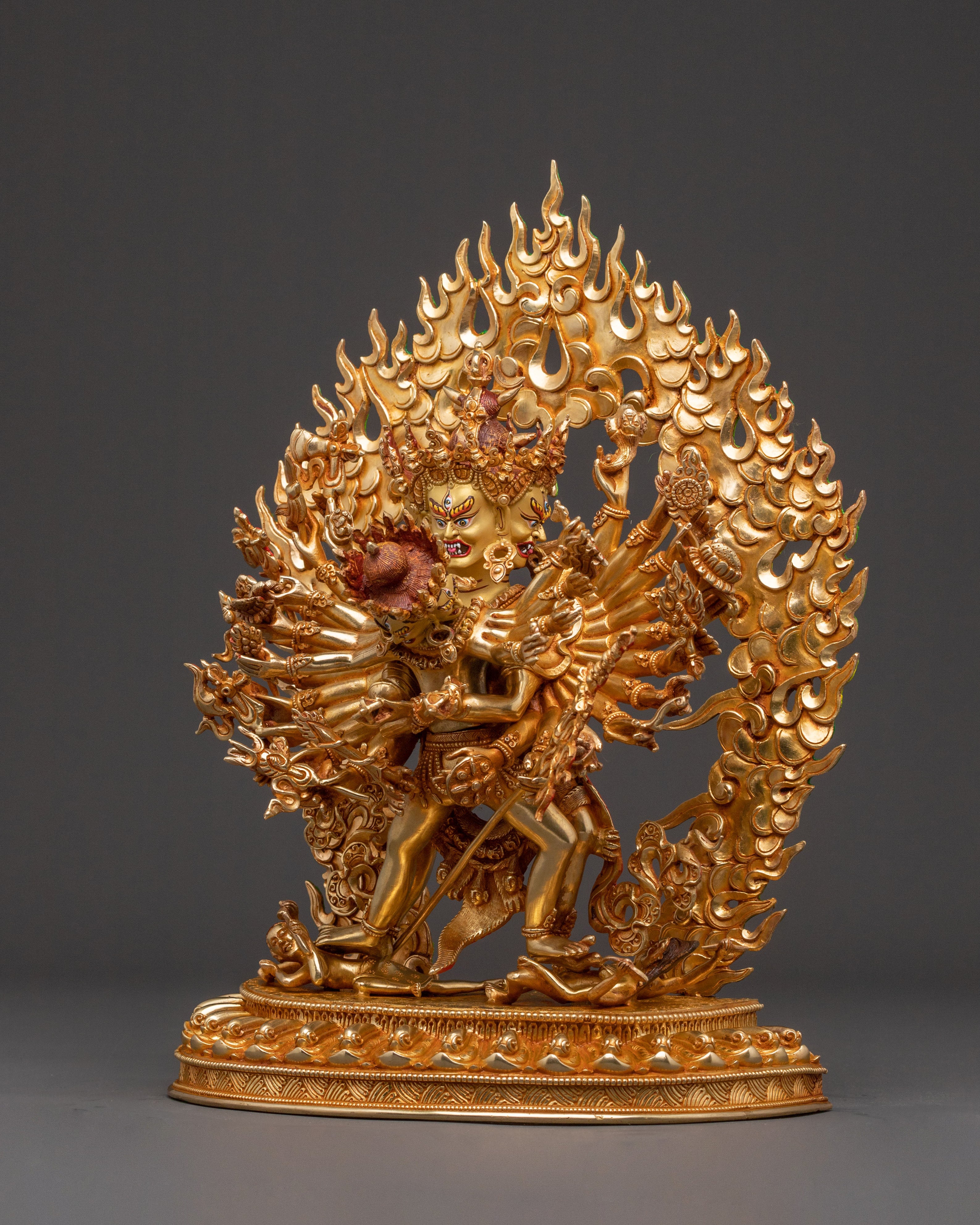 Sacred Statue of Kalachakra - 24K Gold Gilded