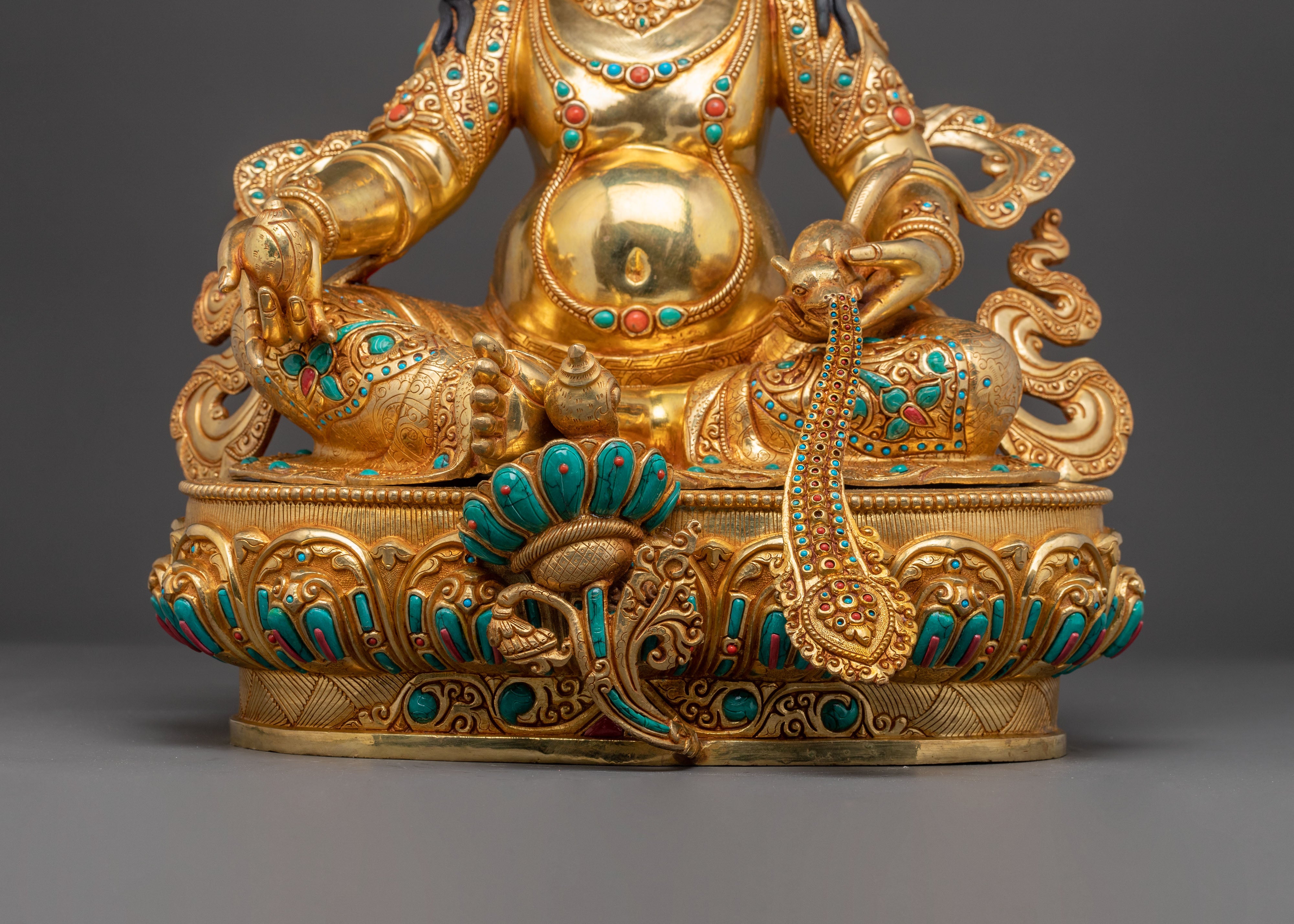 Handmade Sacred Dzambhala Statue: Buddhist God of Wealth