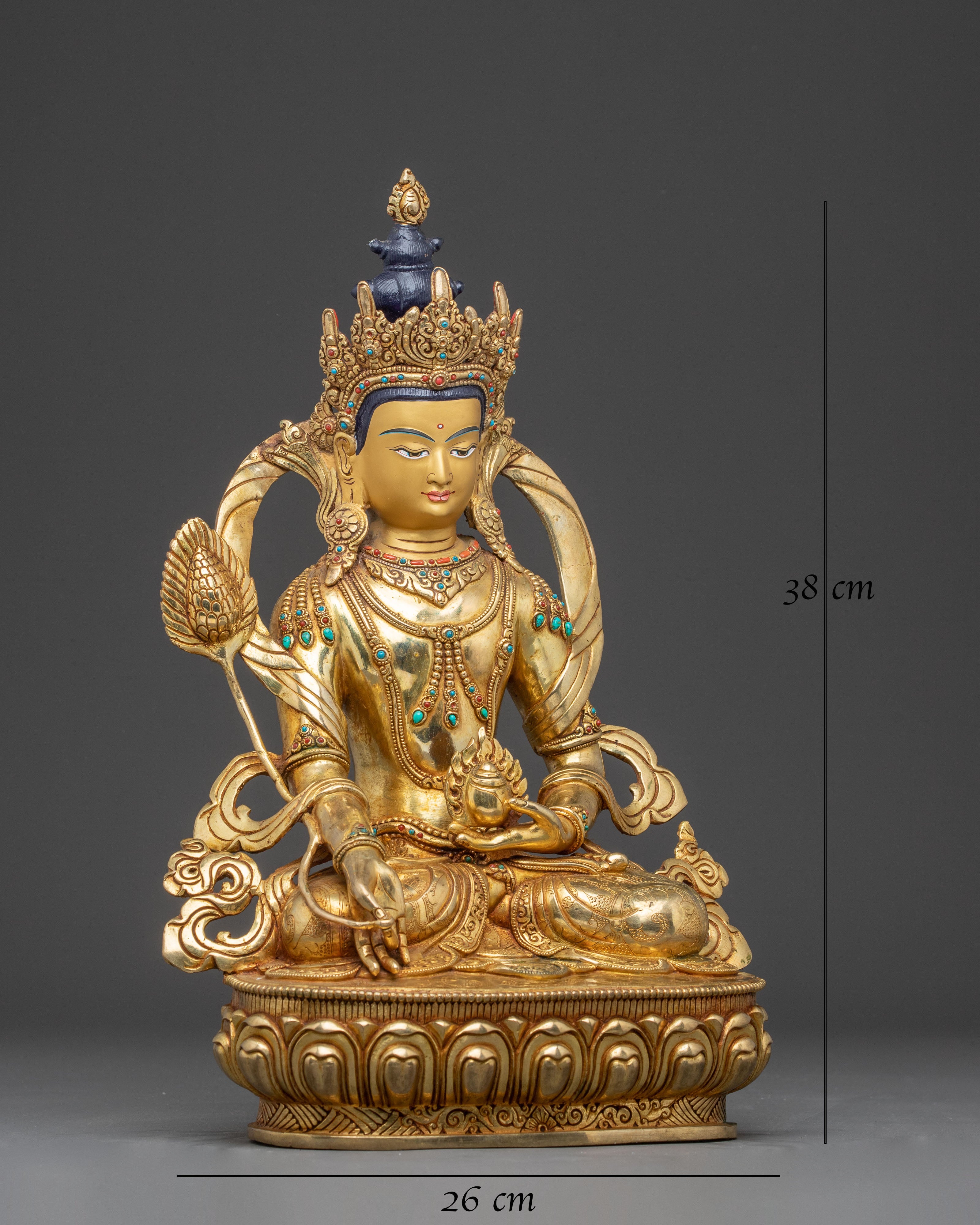 Handmade Kshitigarbha Golden Statue