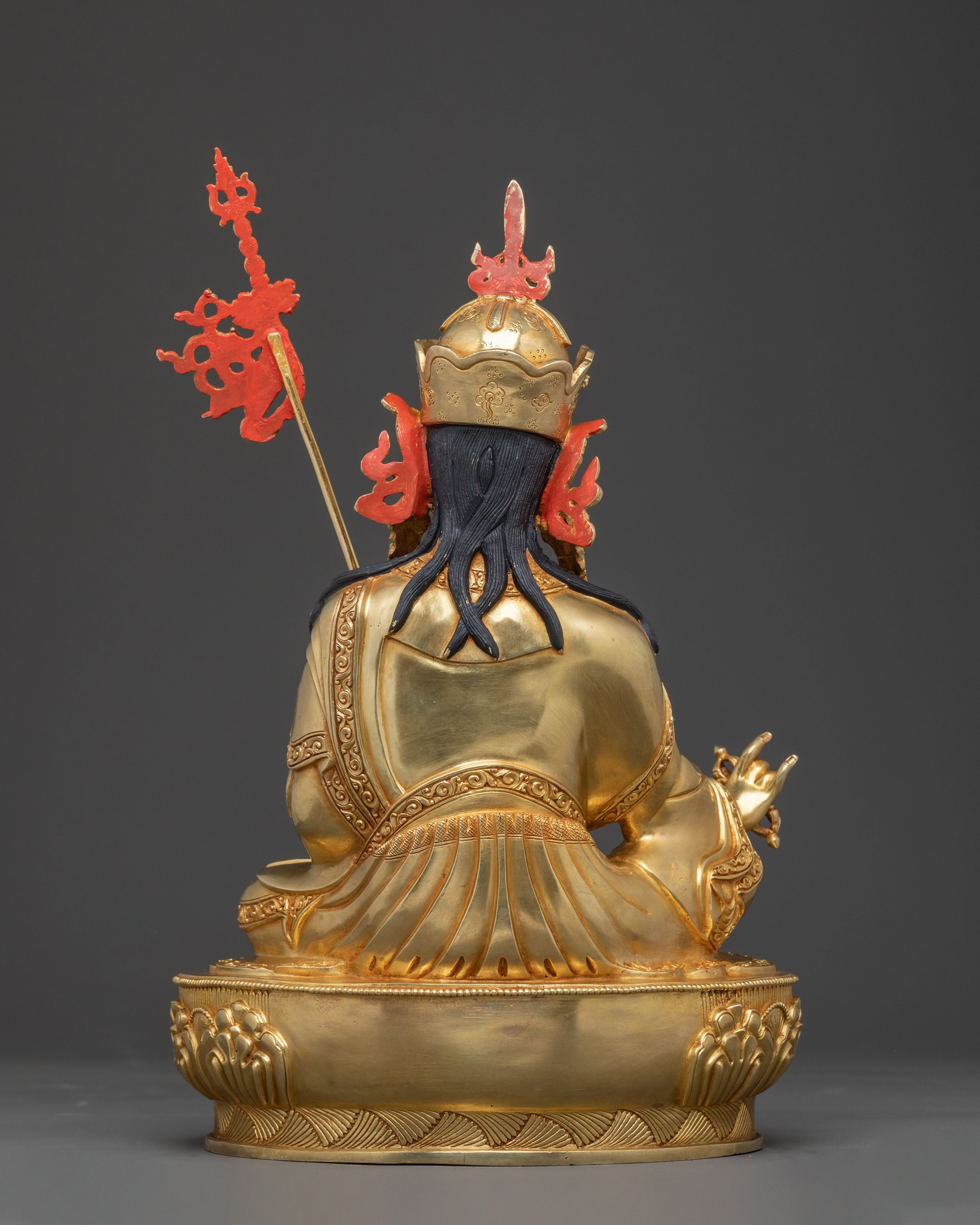 Guru Rinpoche Sacred Statue: Hand-Gilded Serenity