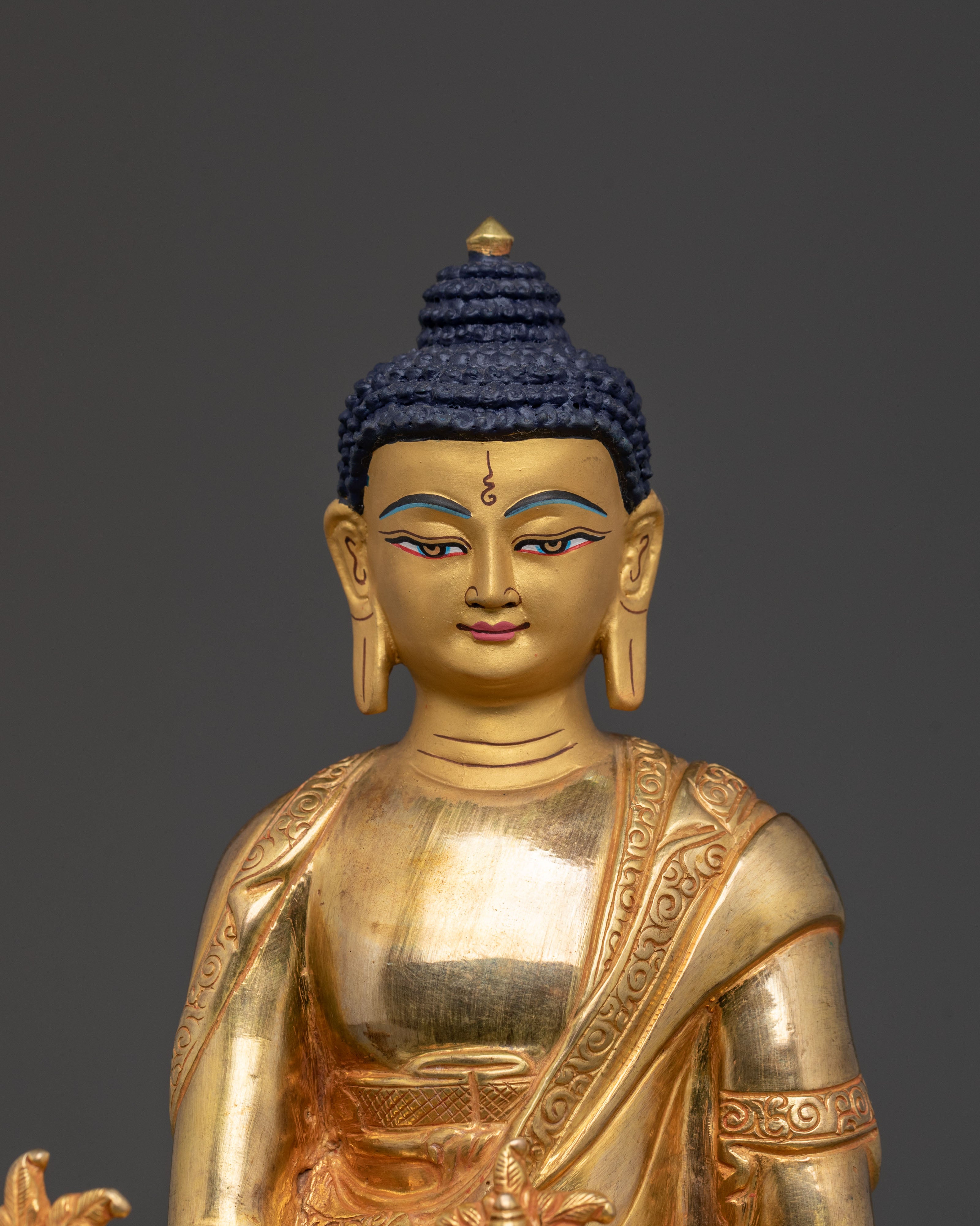 Bhaisajyaguru Sculpture: 24K Gold Gilded Artistry