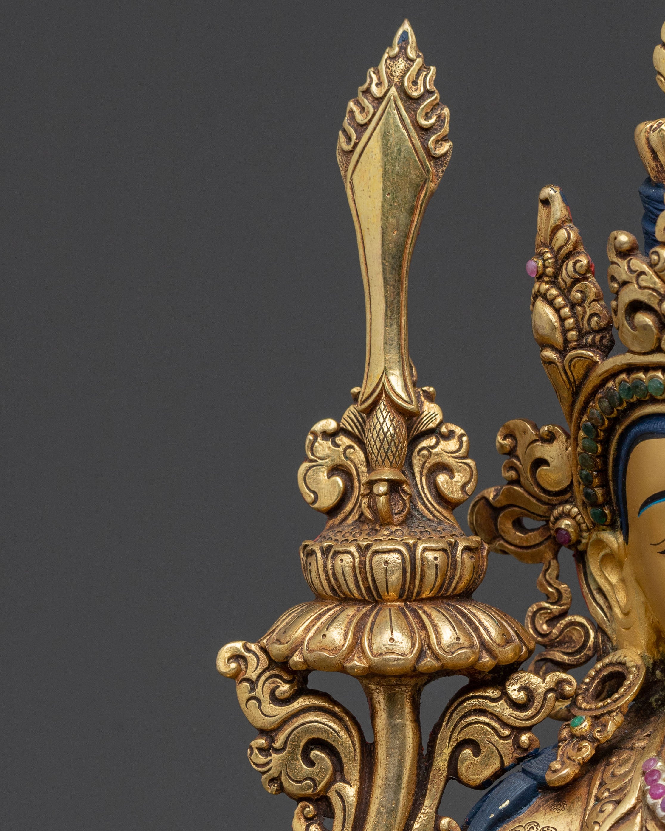 Trisong Detsen: Royal 24K Gold Gilded Statue