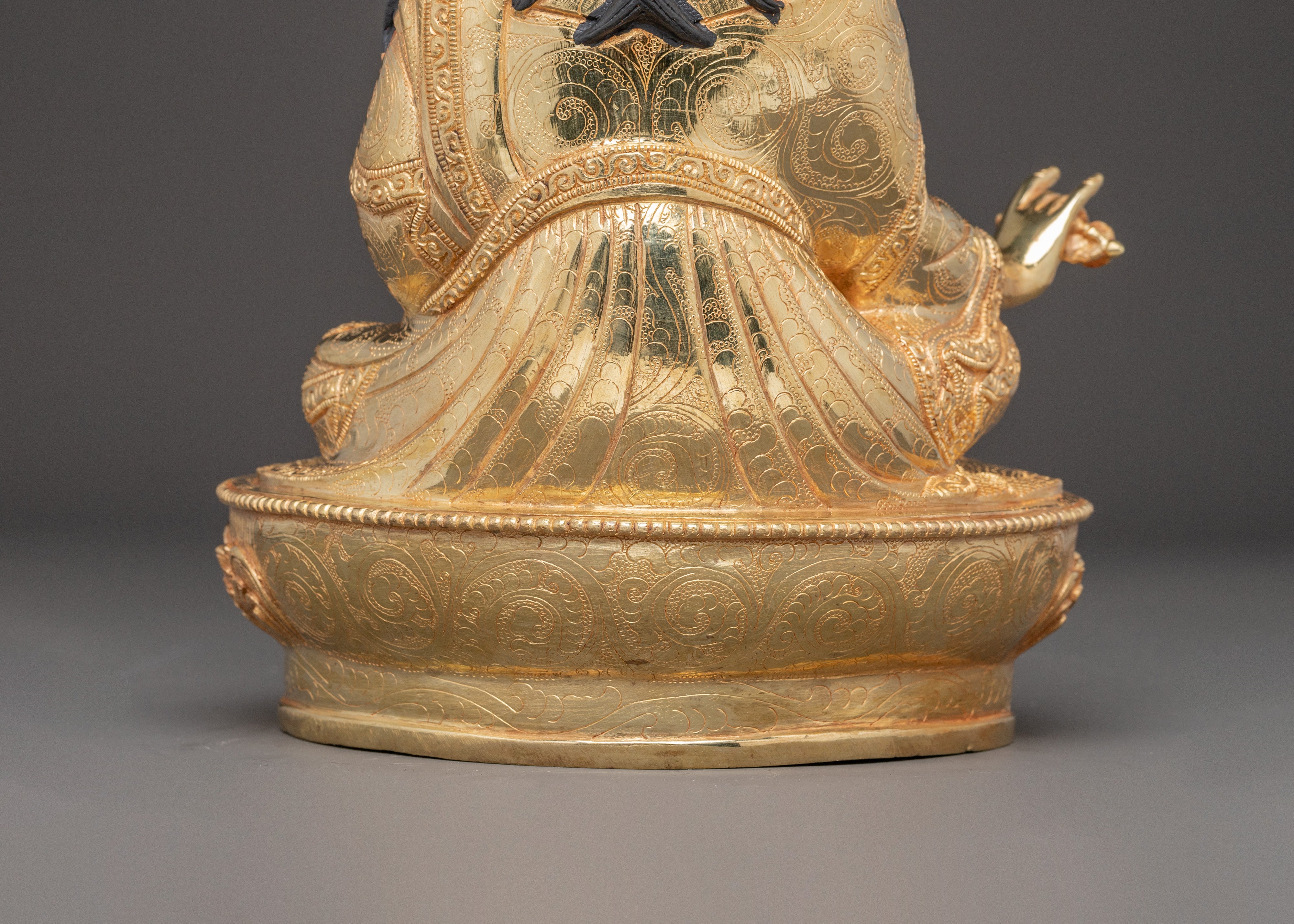Golden Padmasambhava Handmade Statue | Guru Rinpoche Artwork