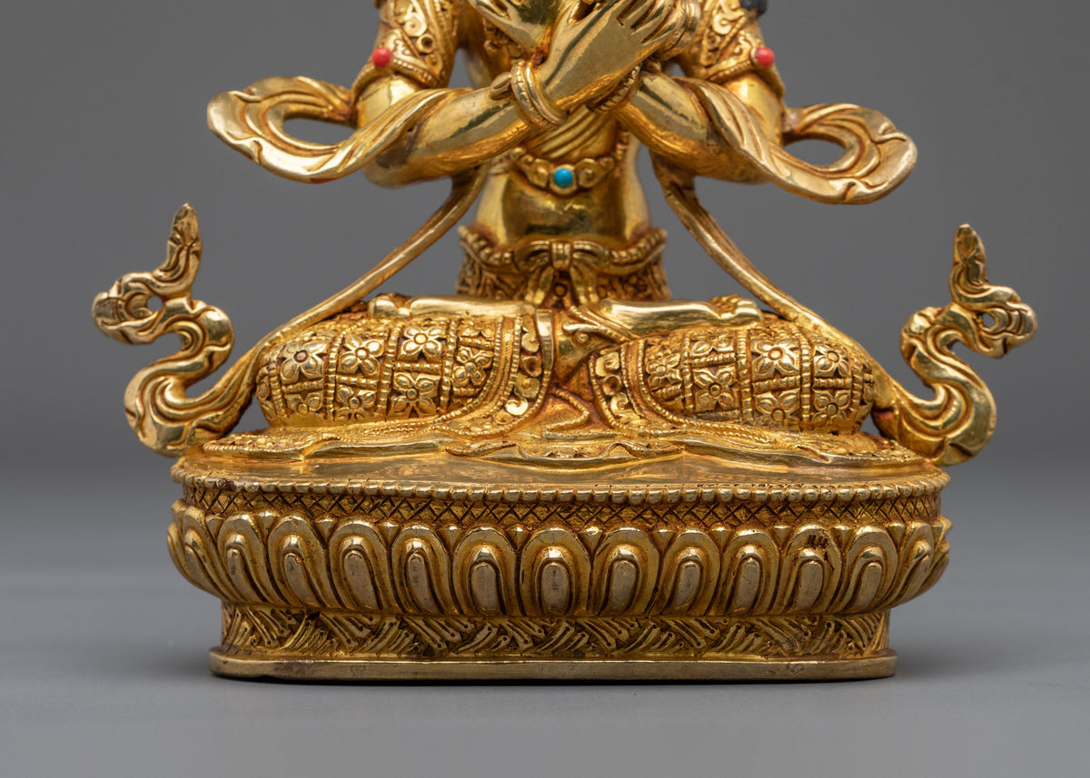 Vajradhara Copper Statue | Gemstones Adorned Figurine