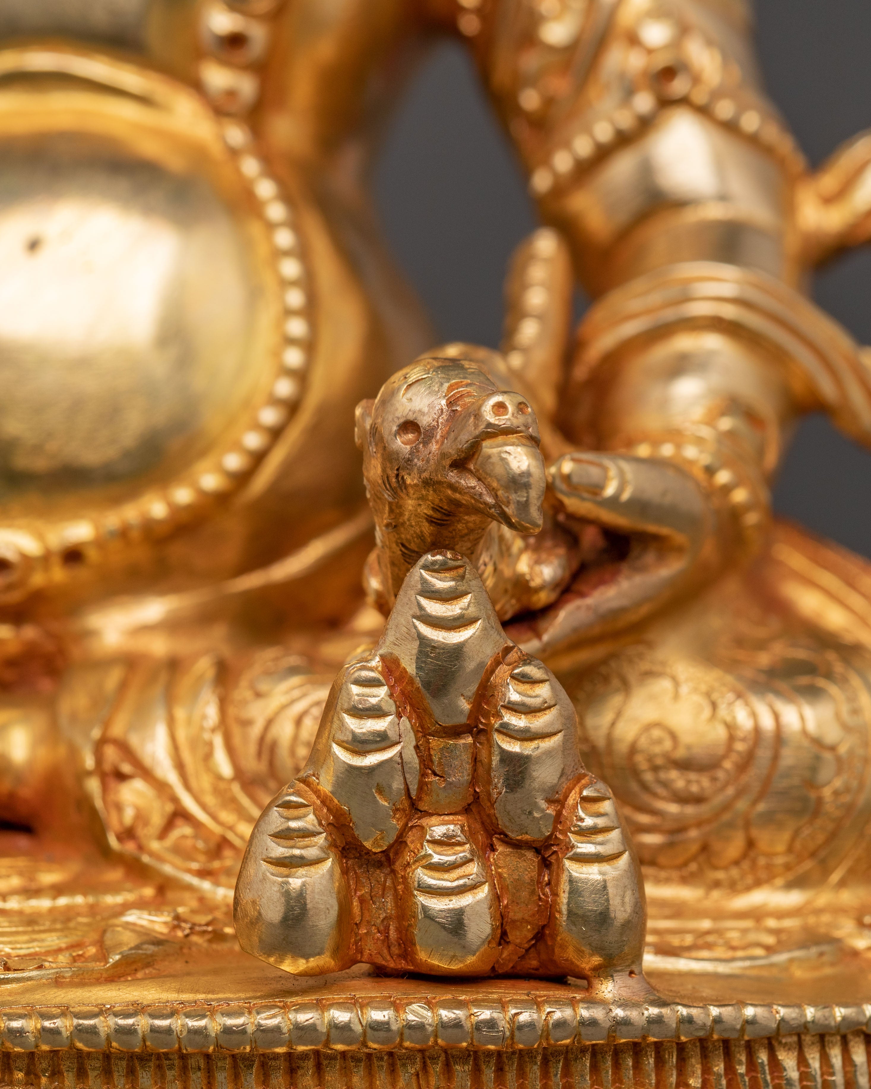 Sacred Statue of Dzambhala | 24K Gold Gilded Copper Statue