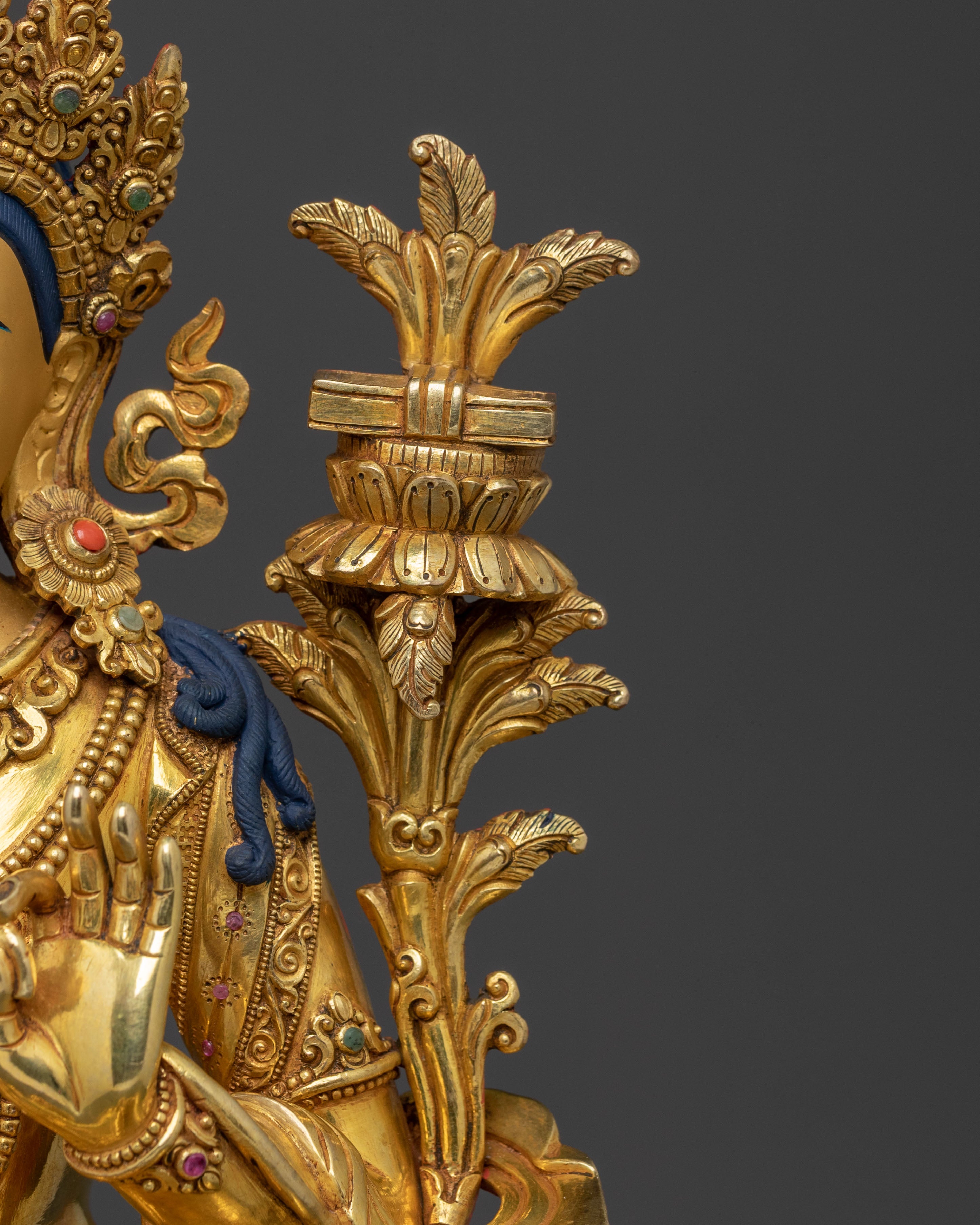Simhanada Manjushri Sacred Statue for Rituals