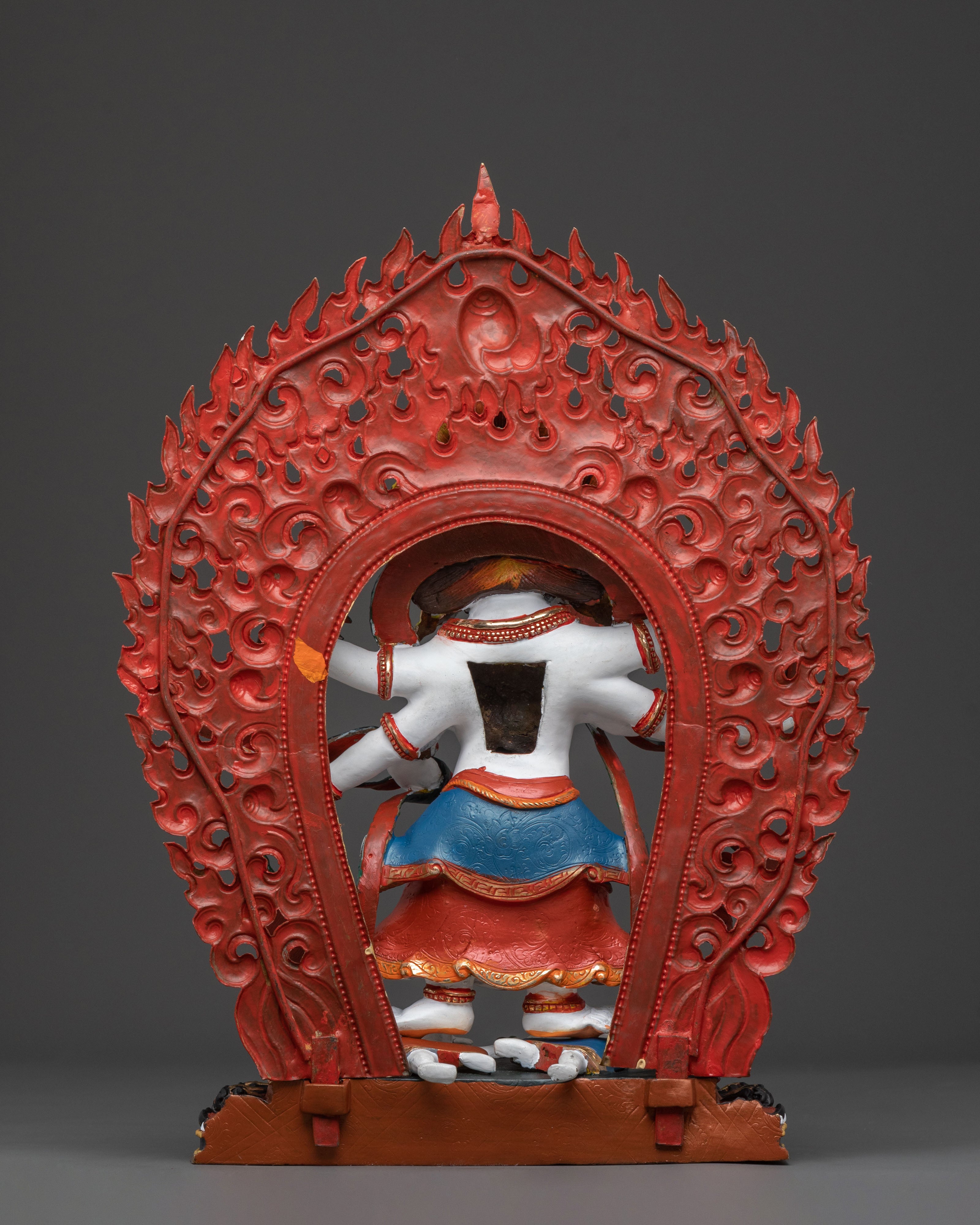 White Mahakala Statue | Tibetan Protector Deity