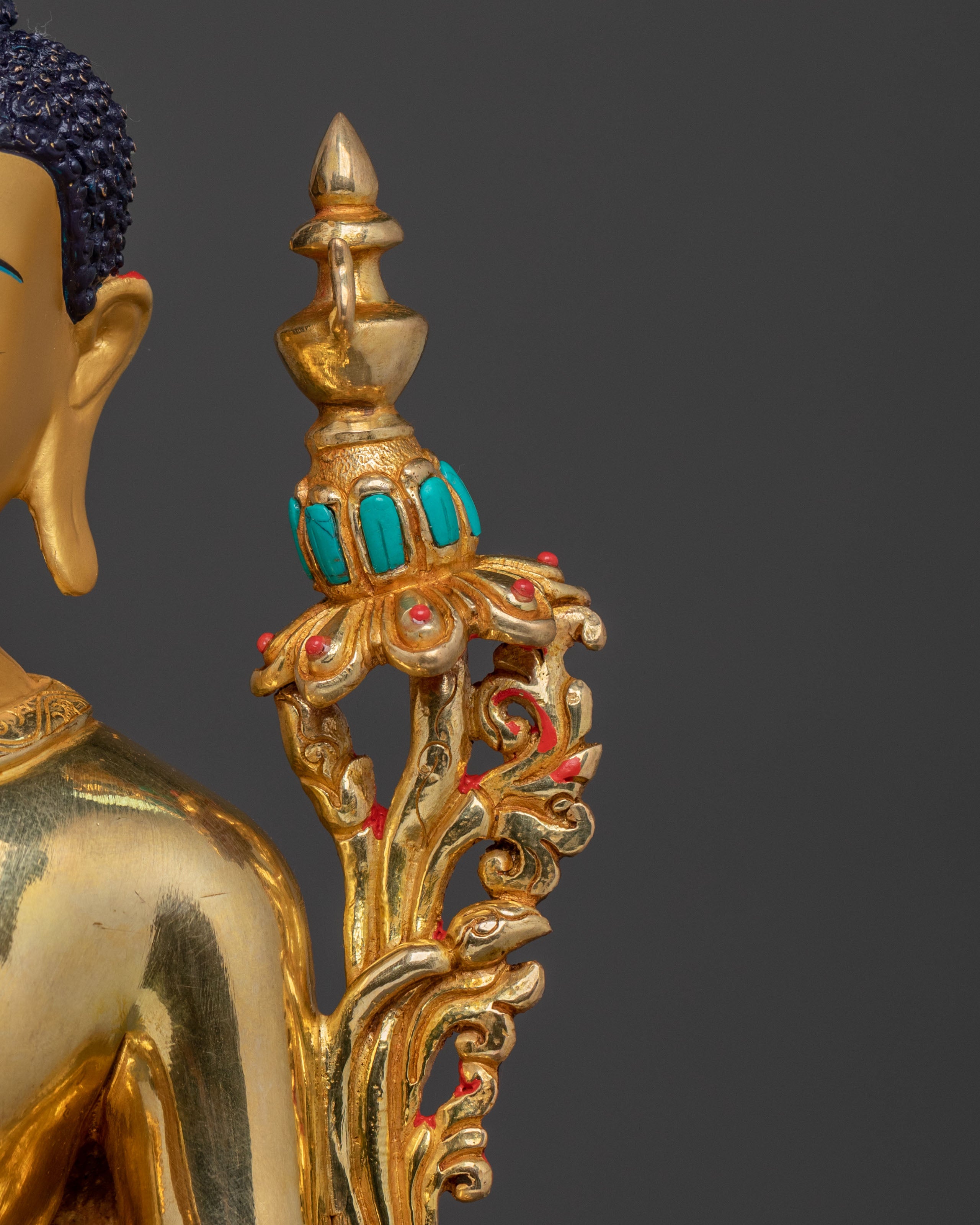 Maitreya Buddha Altar Statue | 24K Gold Gilded Icon