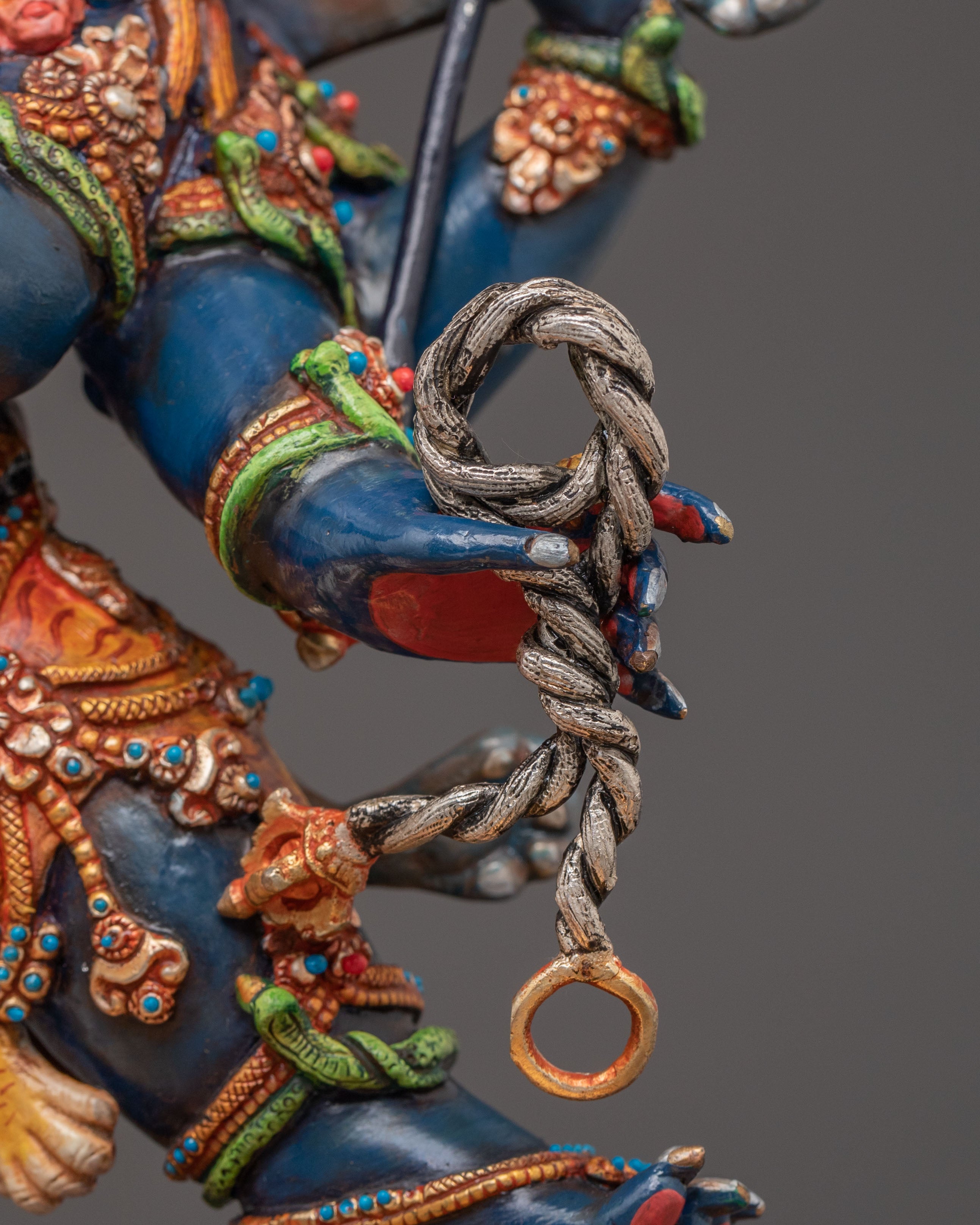 Mahakala Six Arms Protector Sculpture for Altar