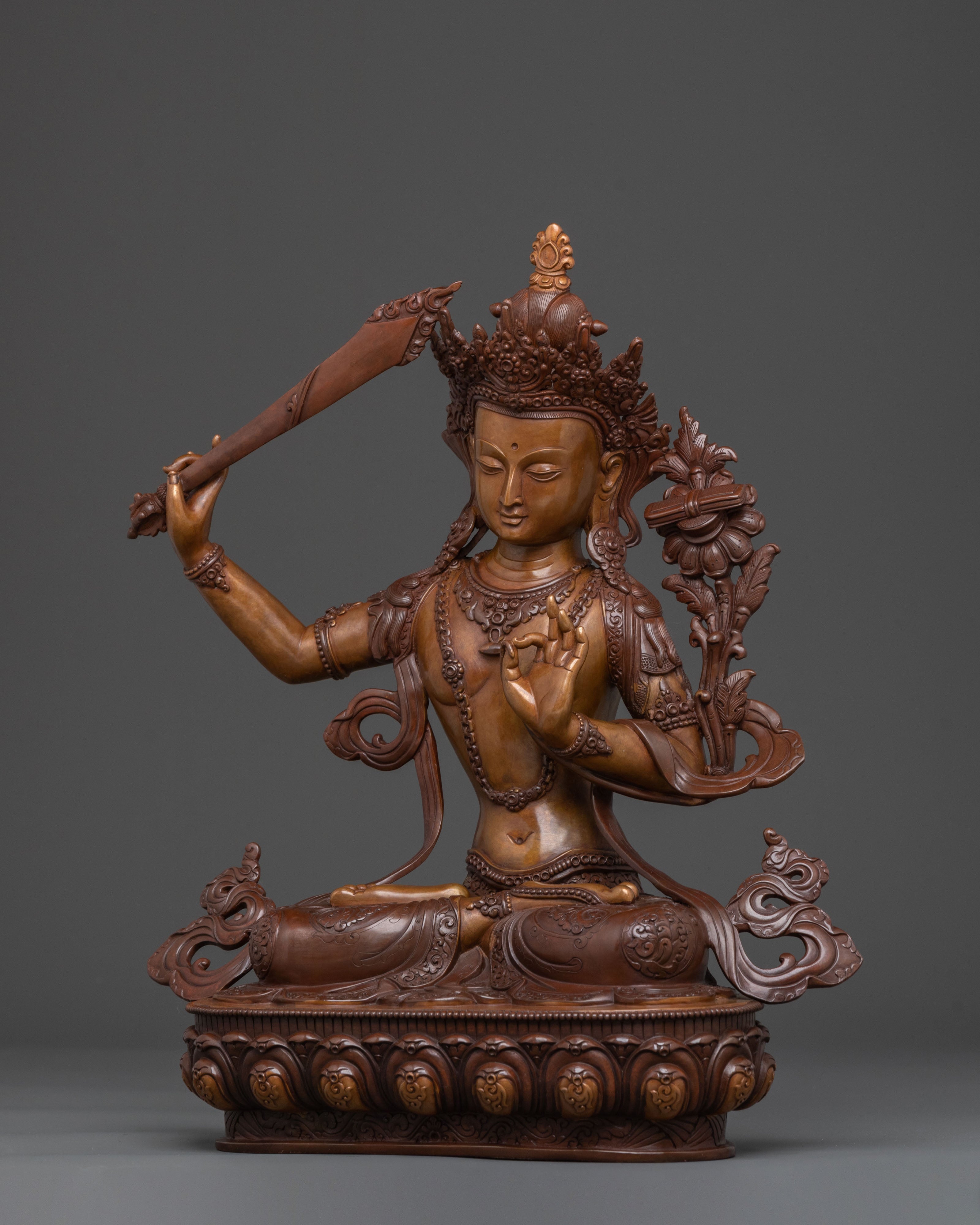 Himalayan Manjushri Traditional Statue | Symbol of Wisdom & Compassion