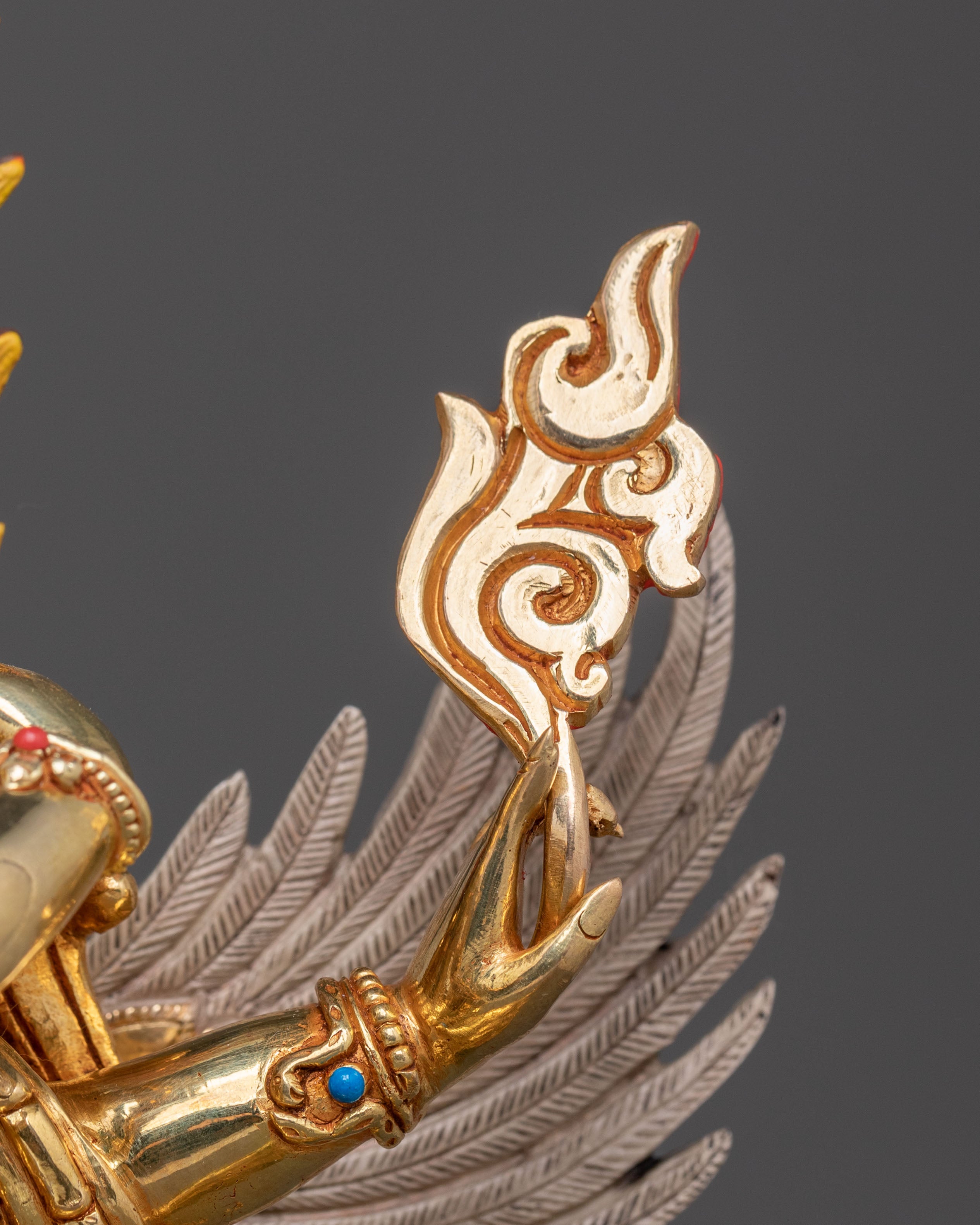 Vajrakilaya: 24K Gold Gilded Sacred Protector Statue