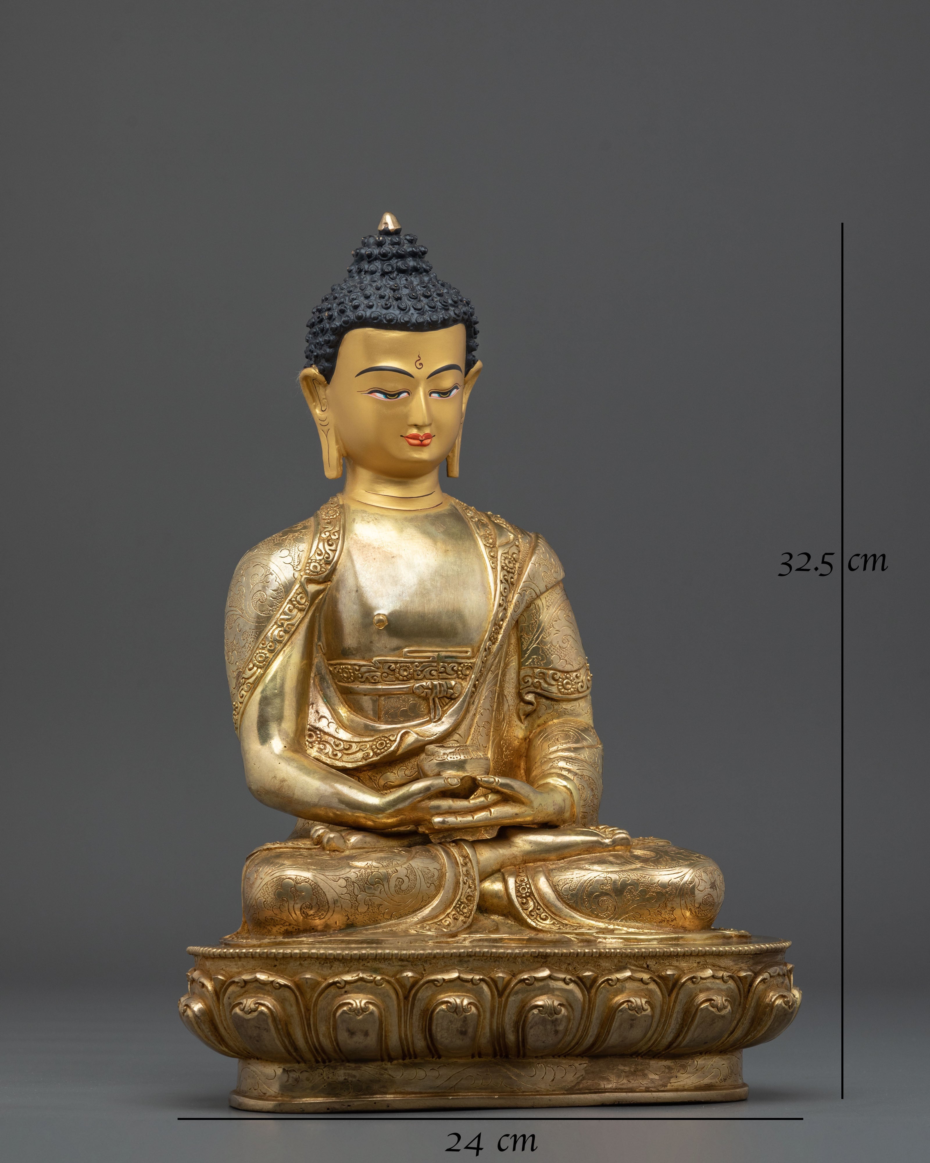 Amitabha Buddha Sculpture | 24k Gold-Coated Sculpture