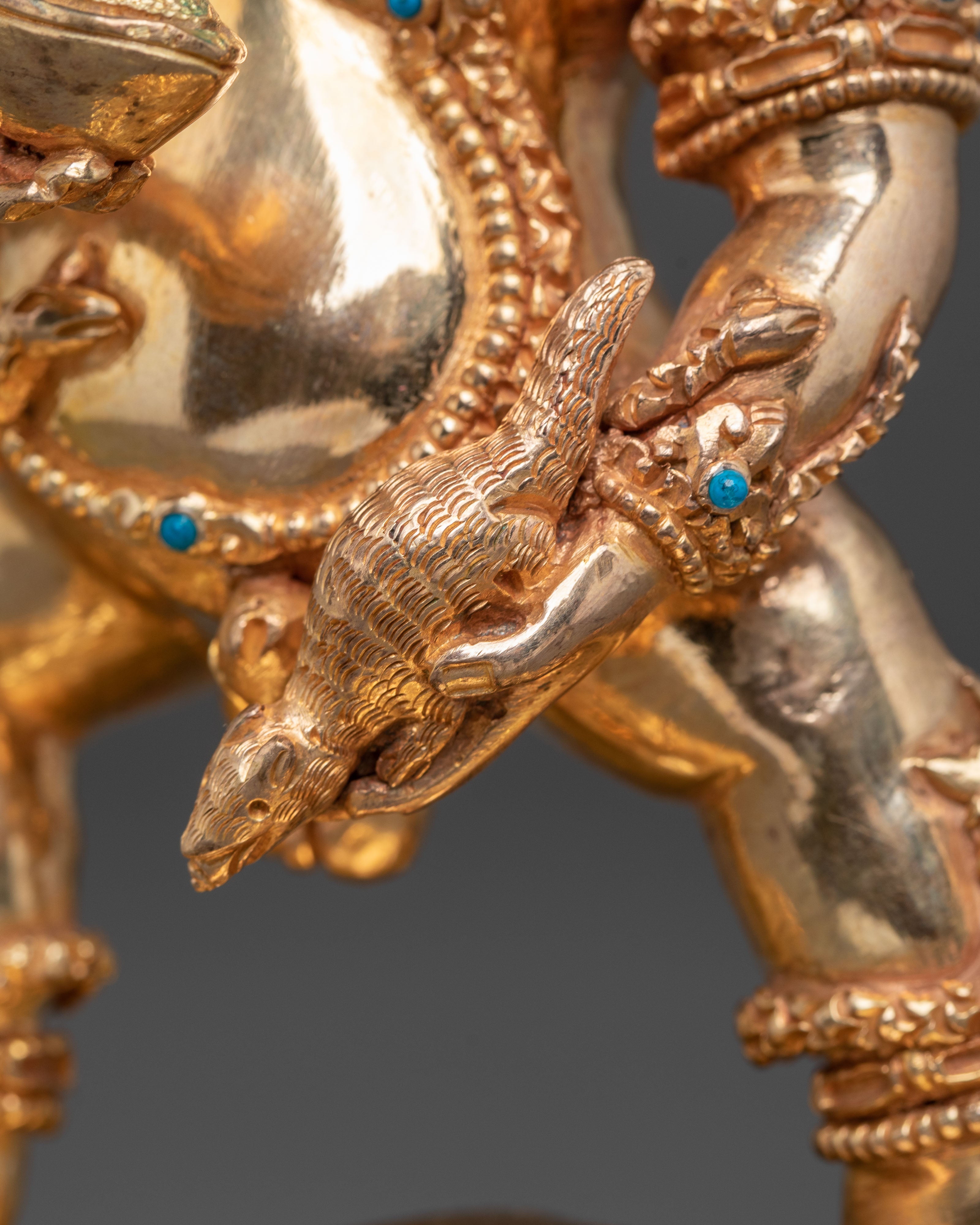 Handcrafted Black Dzambhala Statue of Wealth