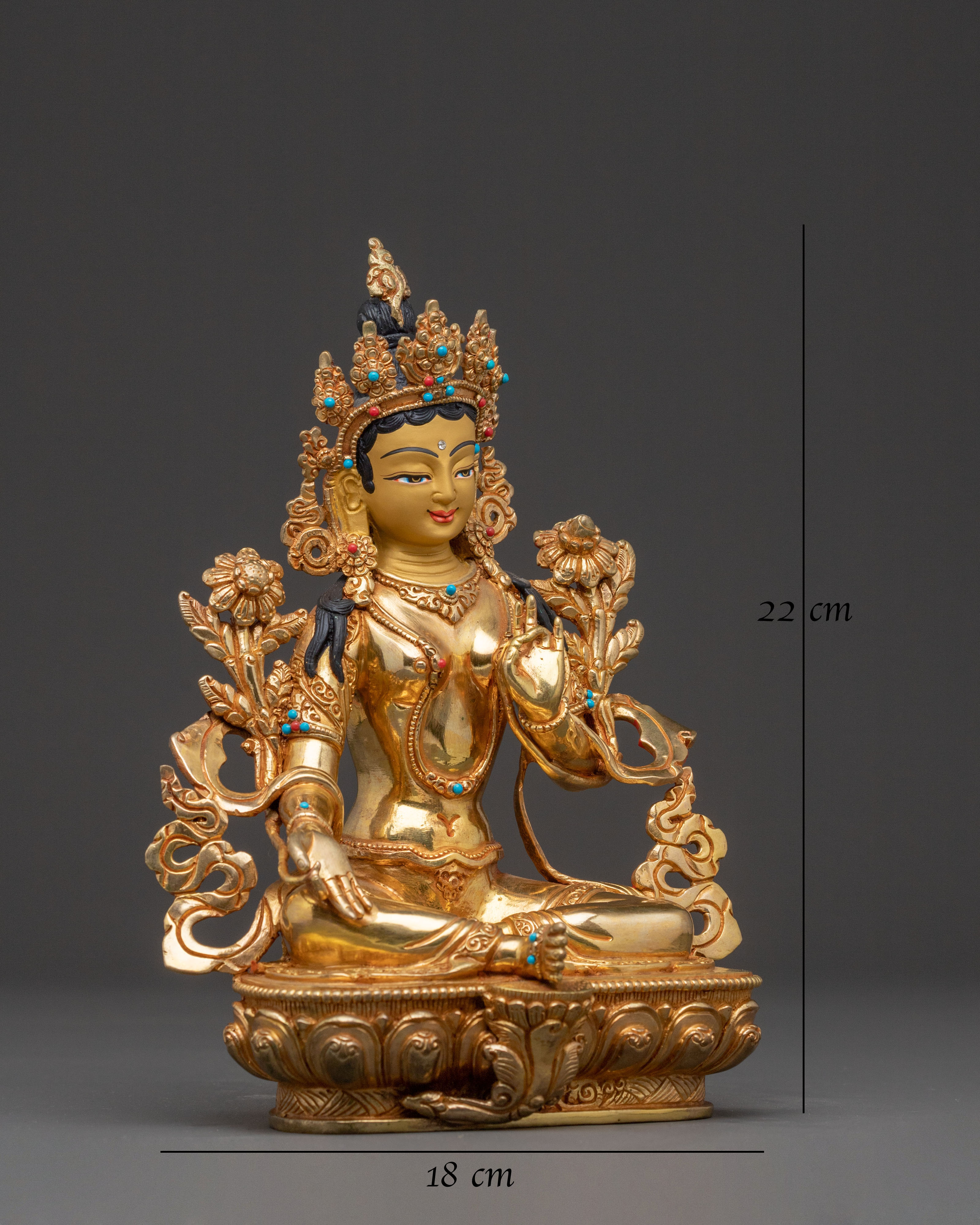 Handcrafted Blessing Statue of Green Tara