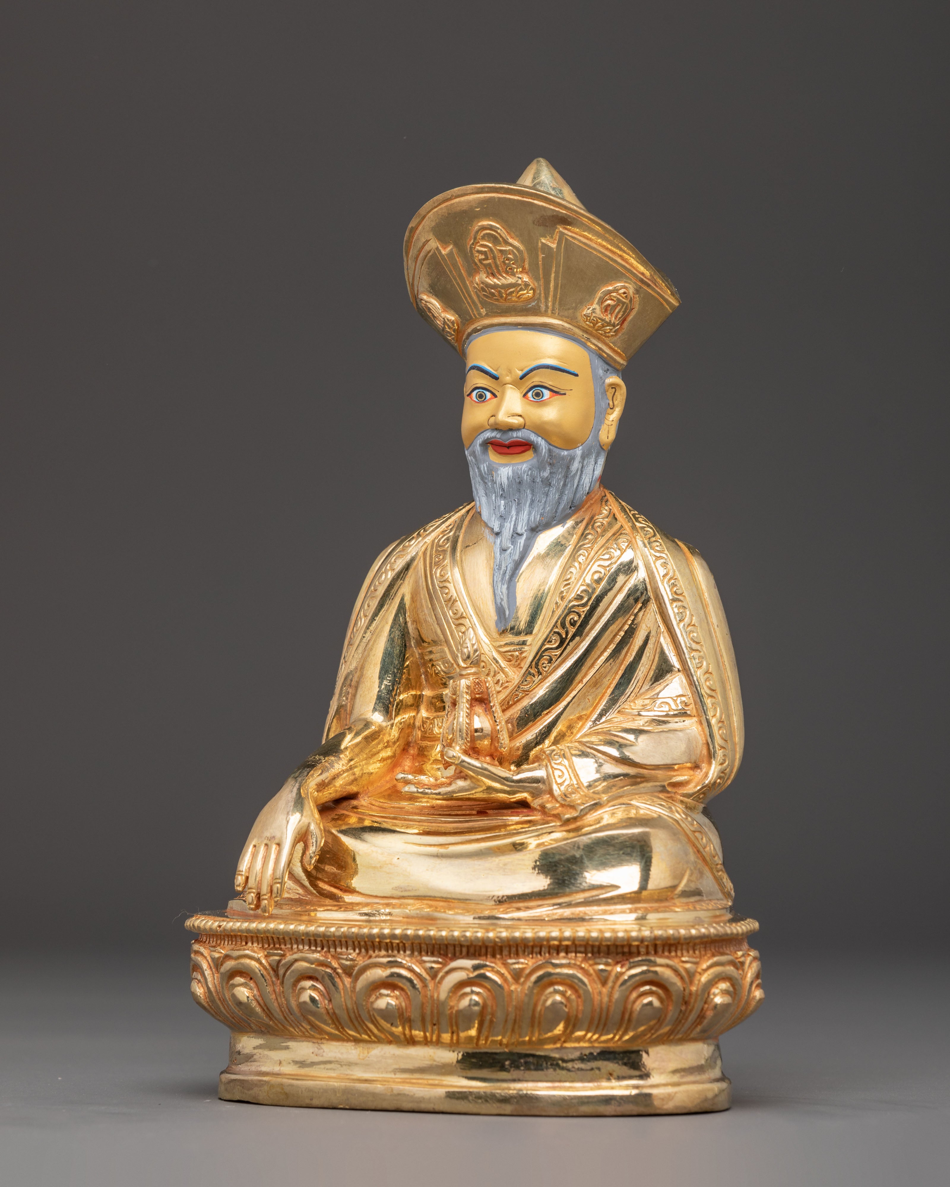 Golden Statue of Master Shapdum | Tibetan Buddhist Art