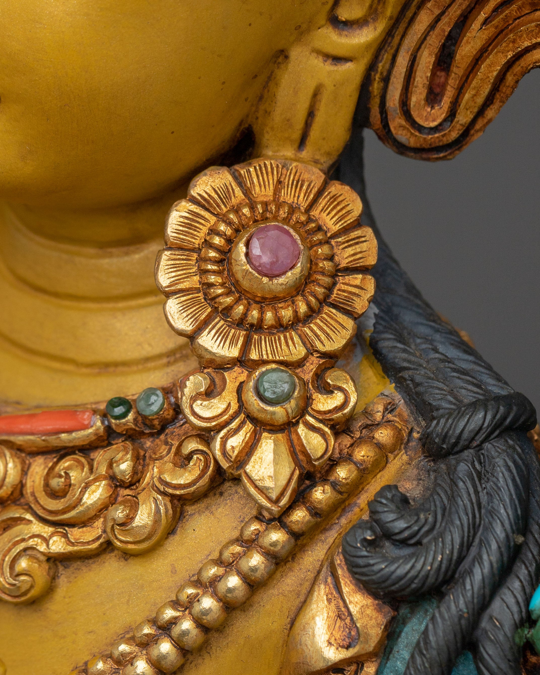 Simhanada Manjushri Buddhist Statue: Lion’s Roar of Wisdom