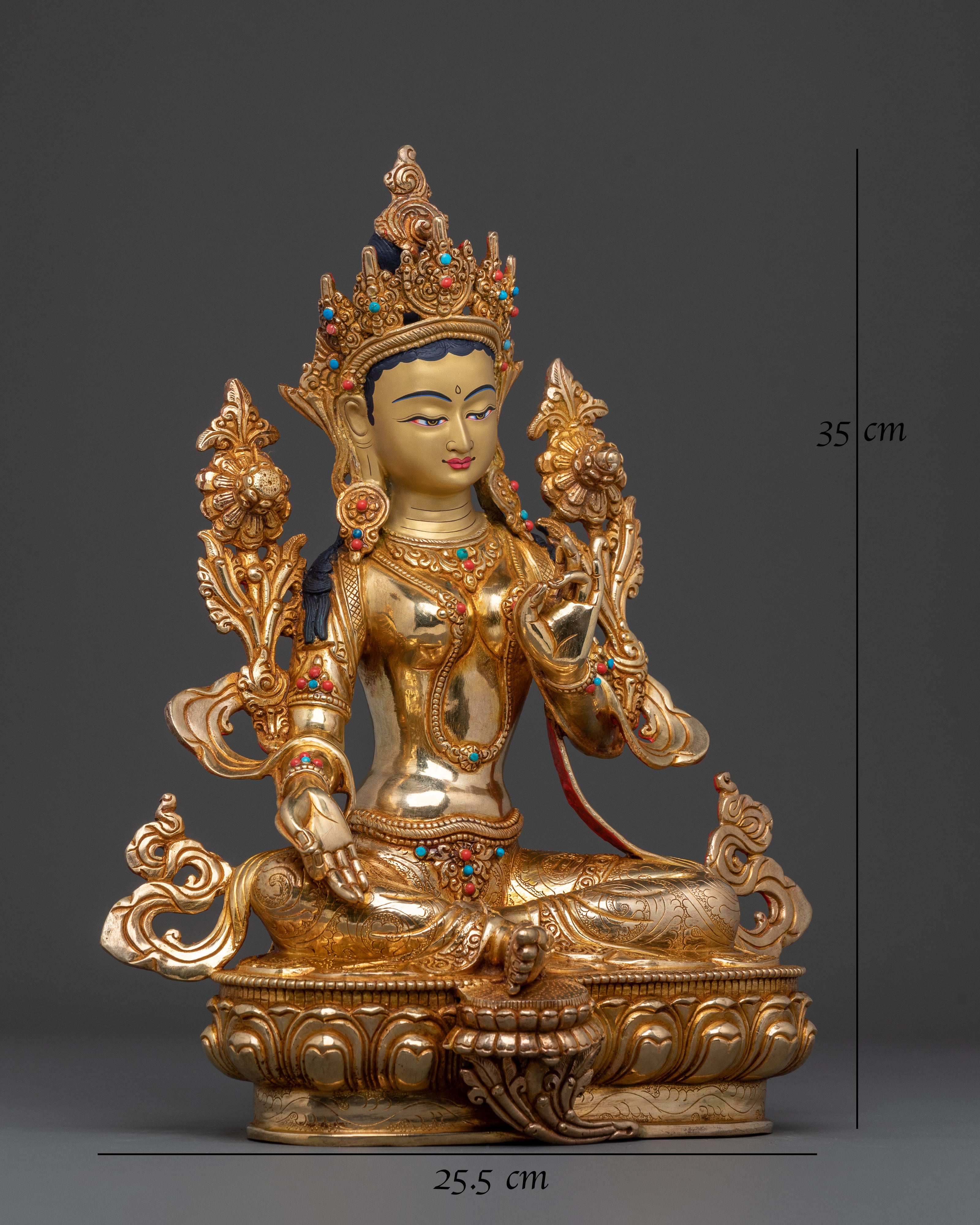 Protector Green Tara Sculpture: Home Decor