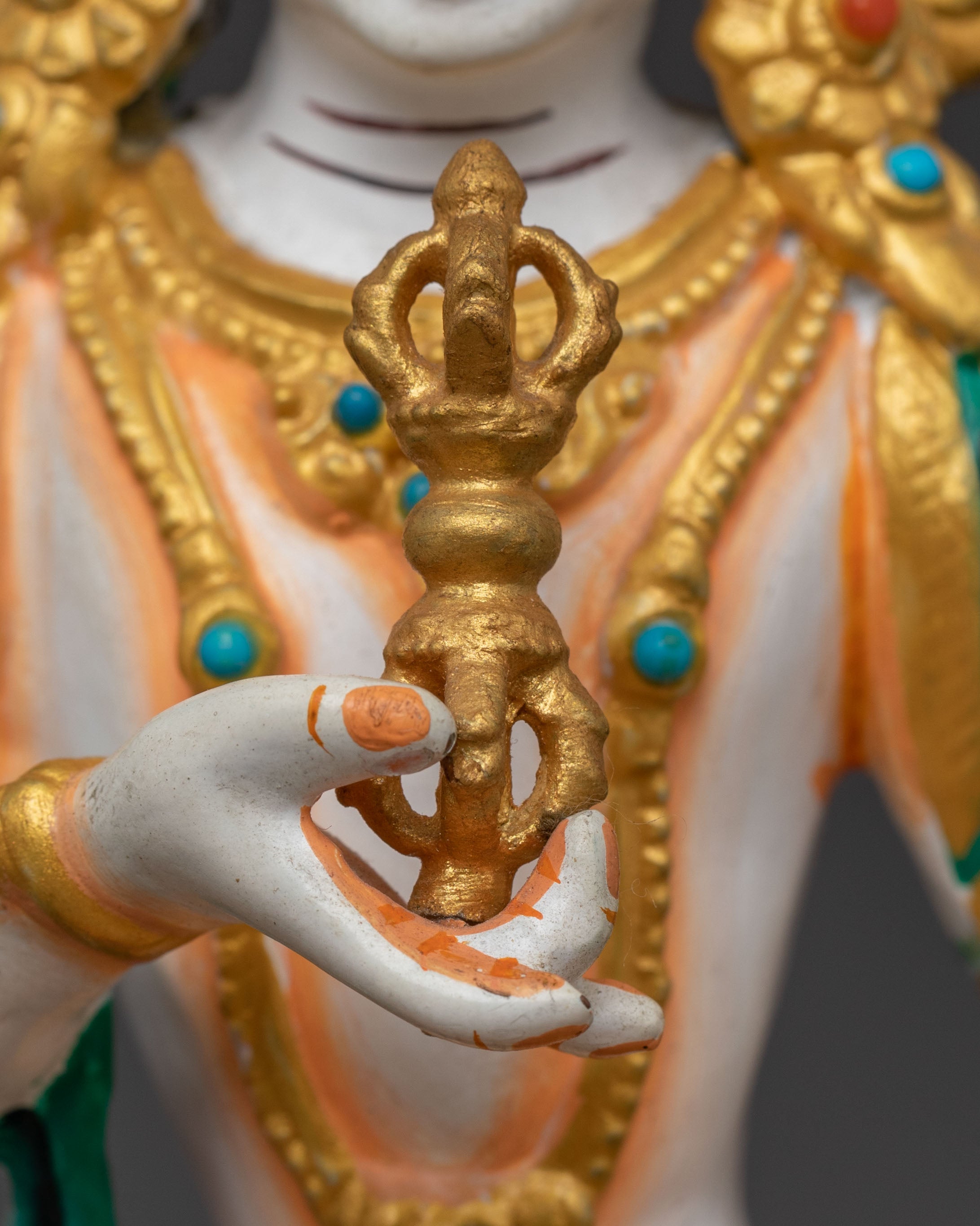 Vajrasattva Acrylic Painted Statue: Purification Deity