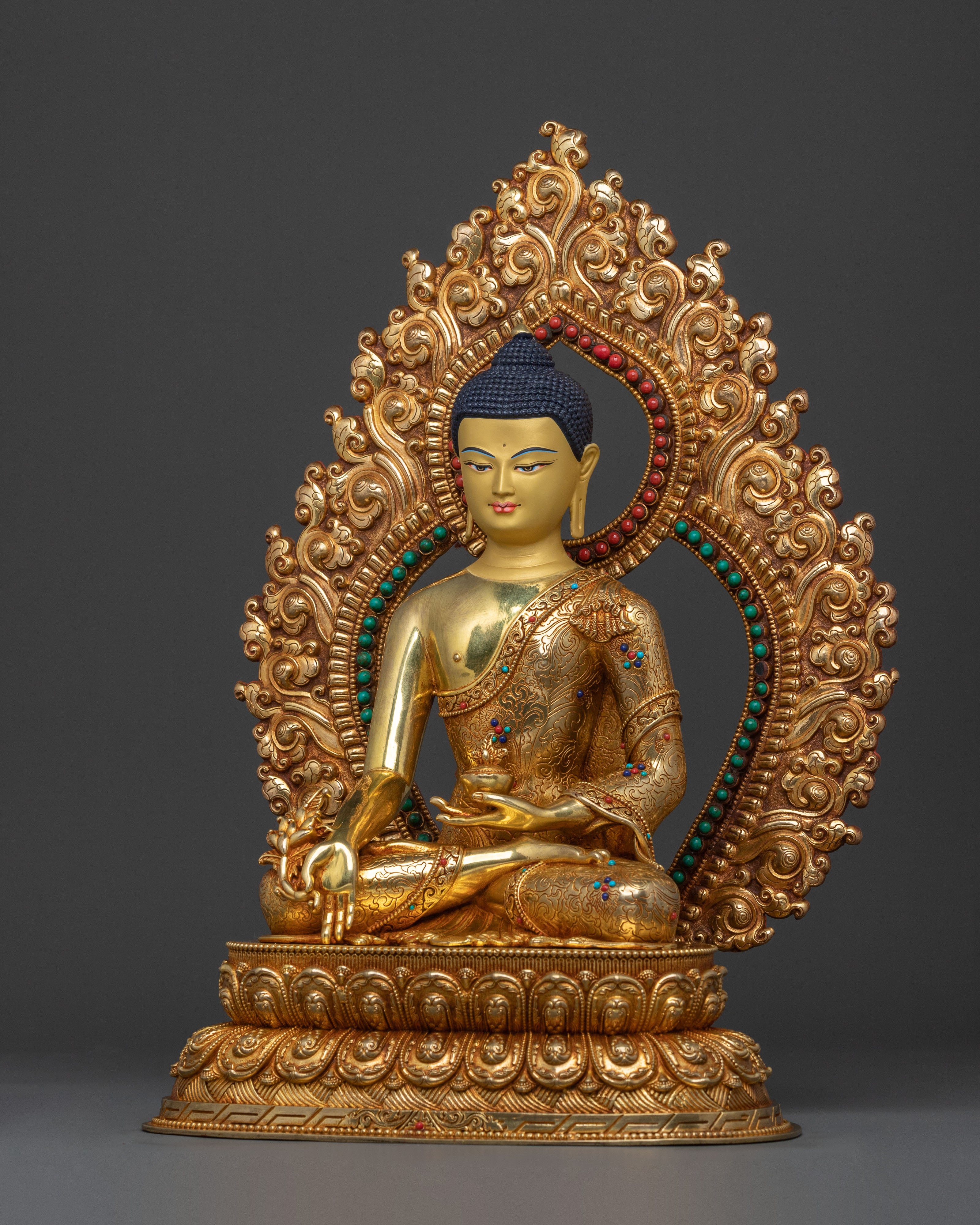 Lord of Lapis Lazuli Medicine Buddha | 24K Gold Gilded