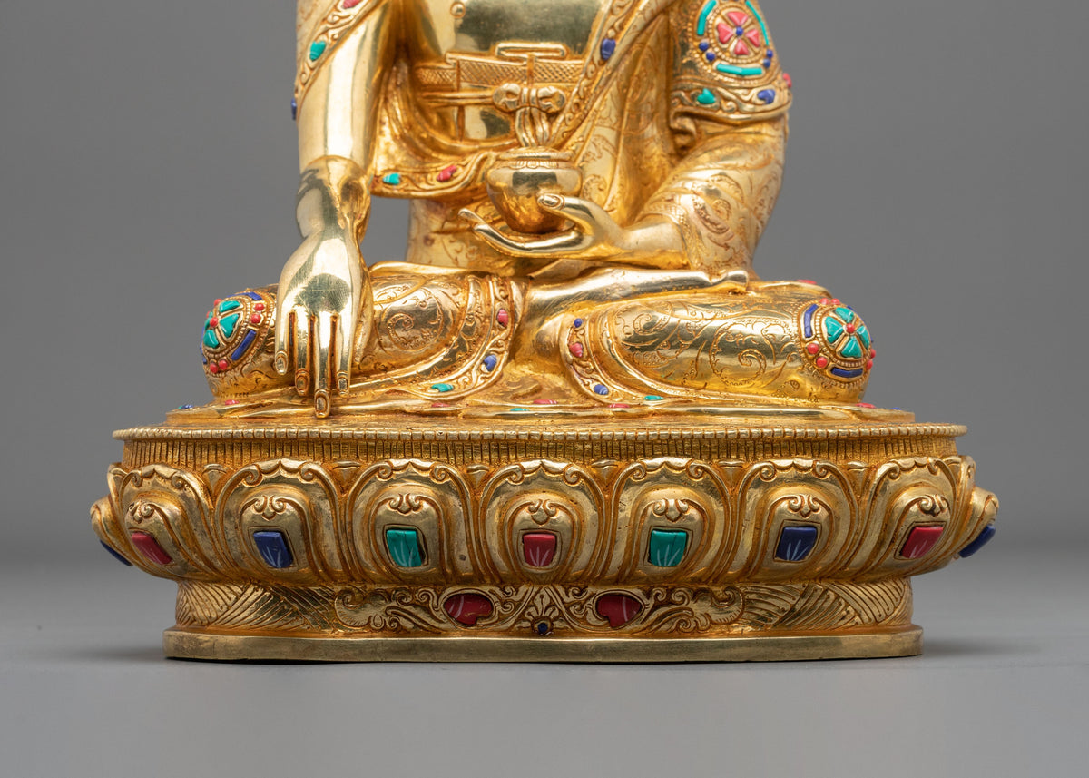 Handmade Three Buddhas Copper Statue Set | 24K Gold Gilded