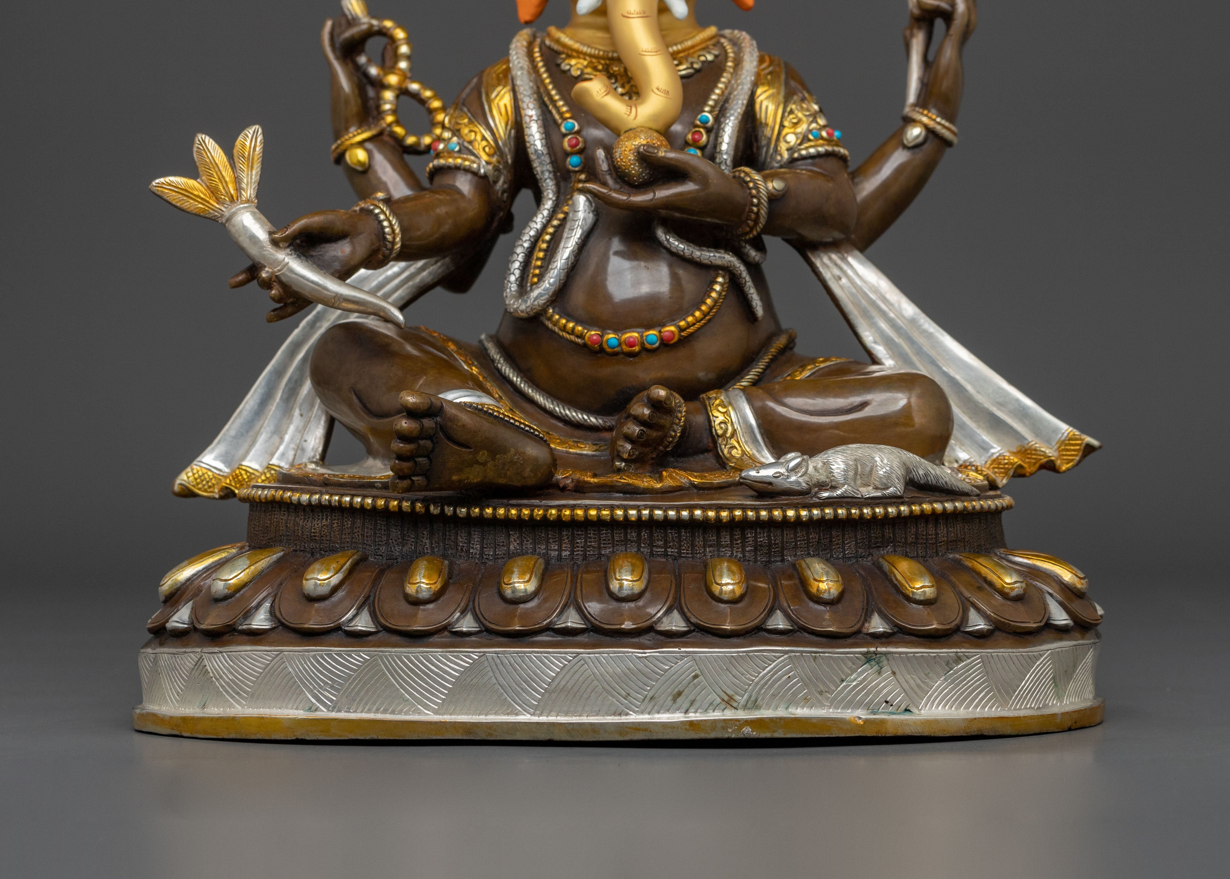 24K Gold Gilded Ganesh Statue | Remover of Obstacles