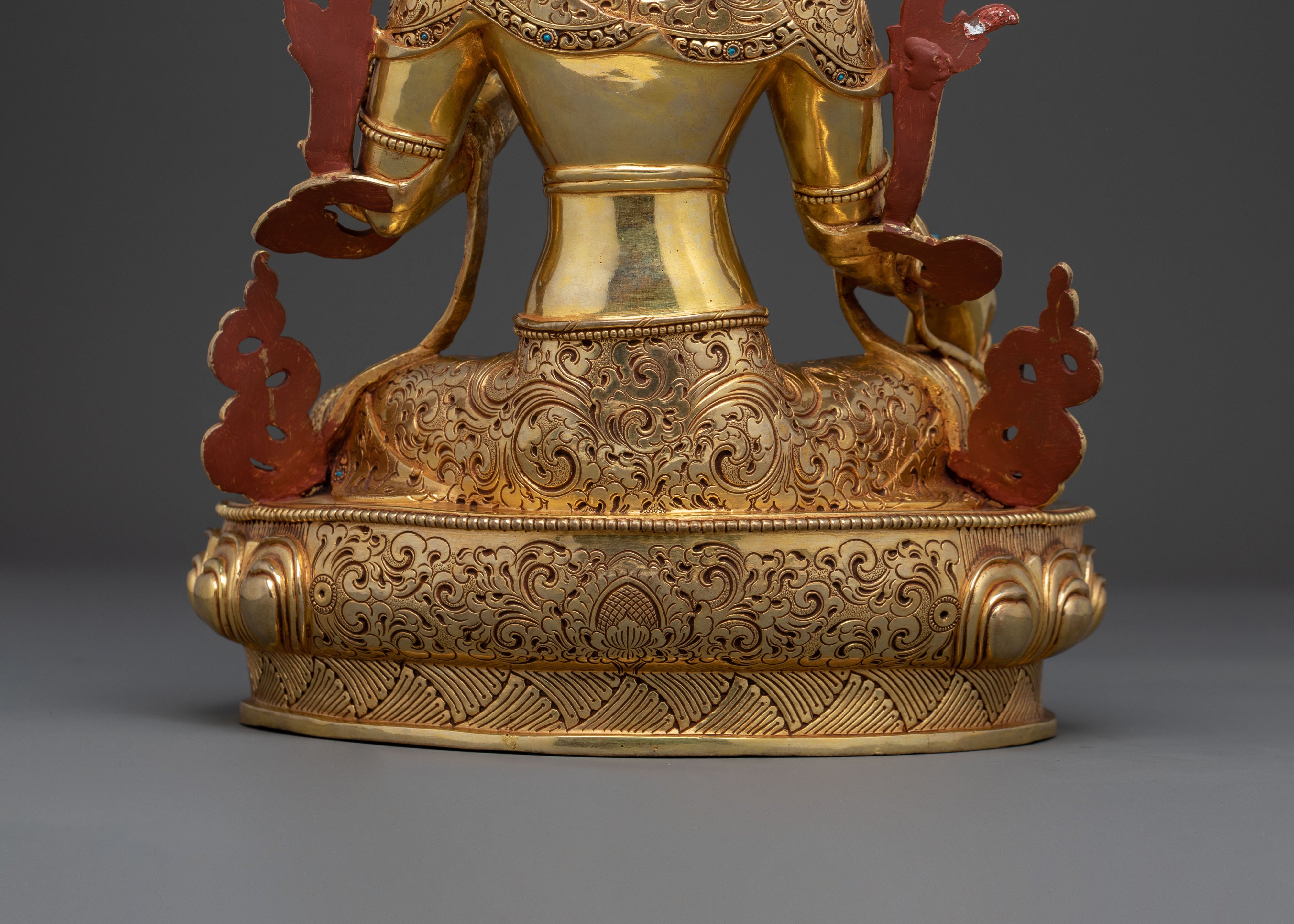 Green Tara Statue | 24K Gold Gilded Figurine