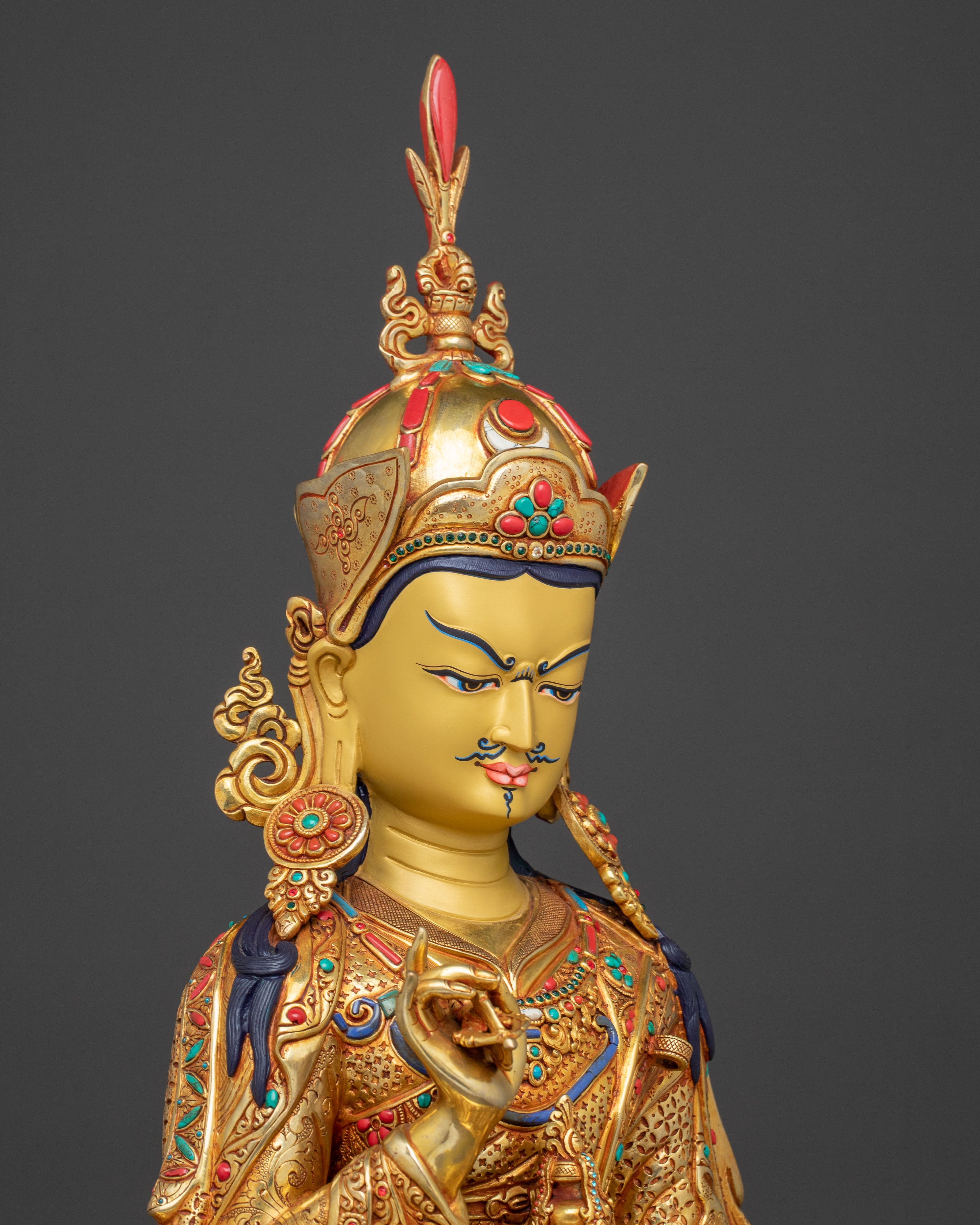 Tsokye Dorje Blessing Figurine | Hand-Gilded Copper Statue