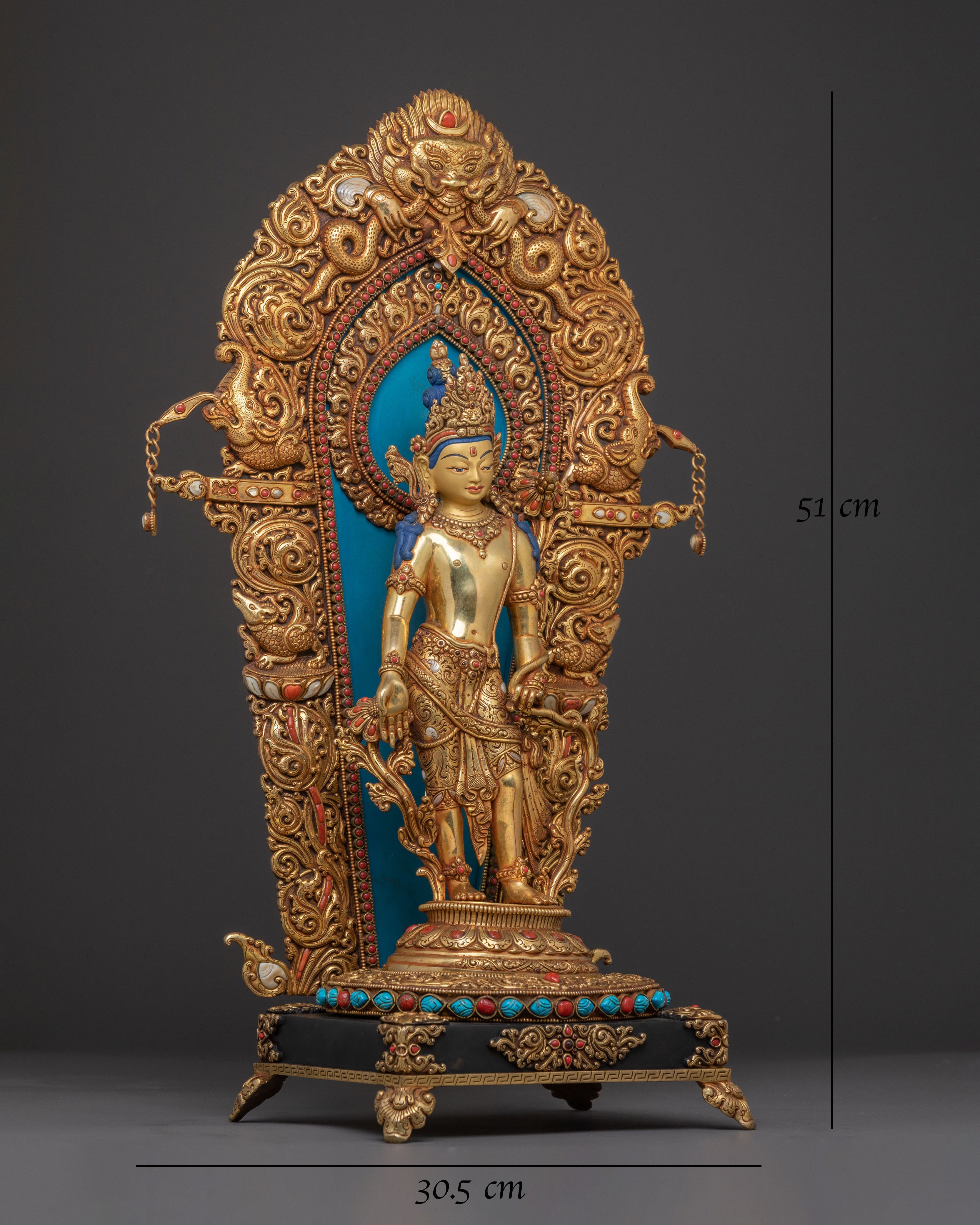 Padmapani Golden Statue | Meditational Decor