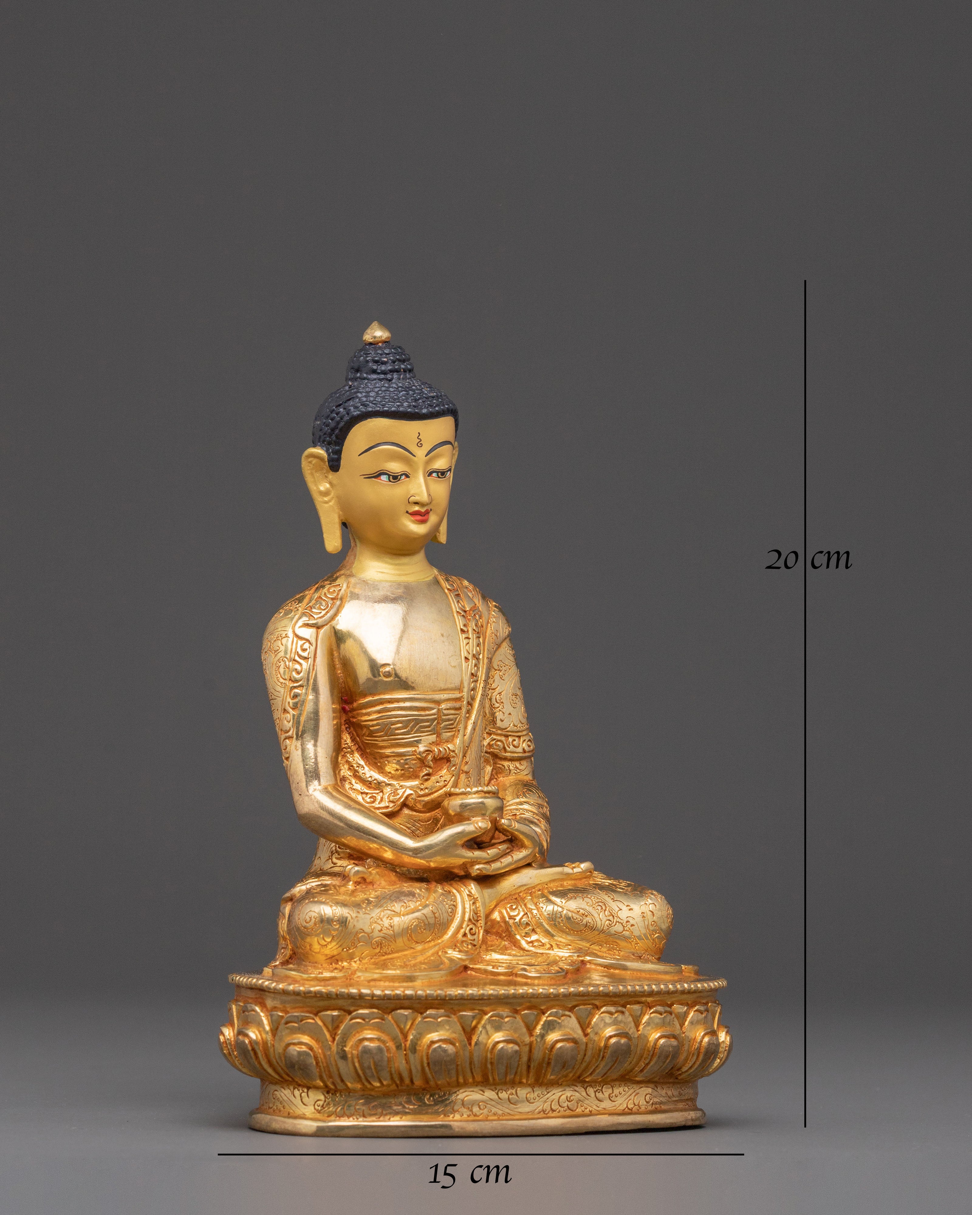 Serene Amitabha Buddha Statue - 24K Gold Gilded Art