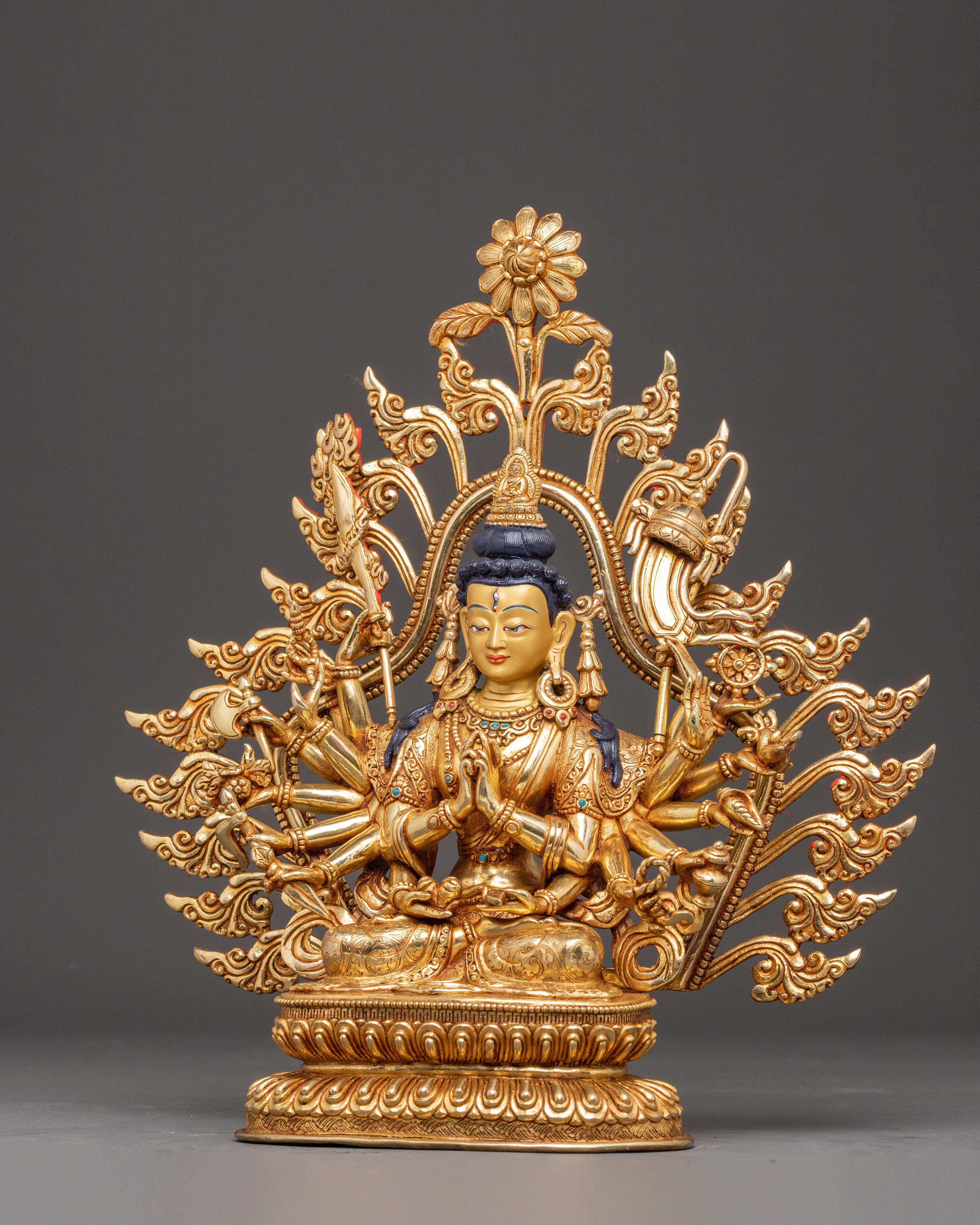 Golden Statue of Chundi | Buddhist Goddess of Compassion