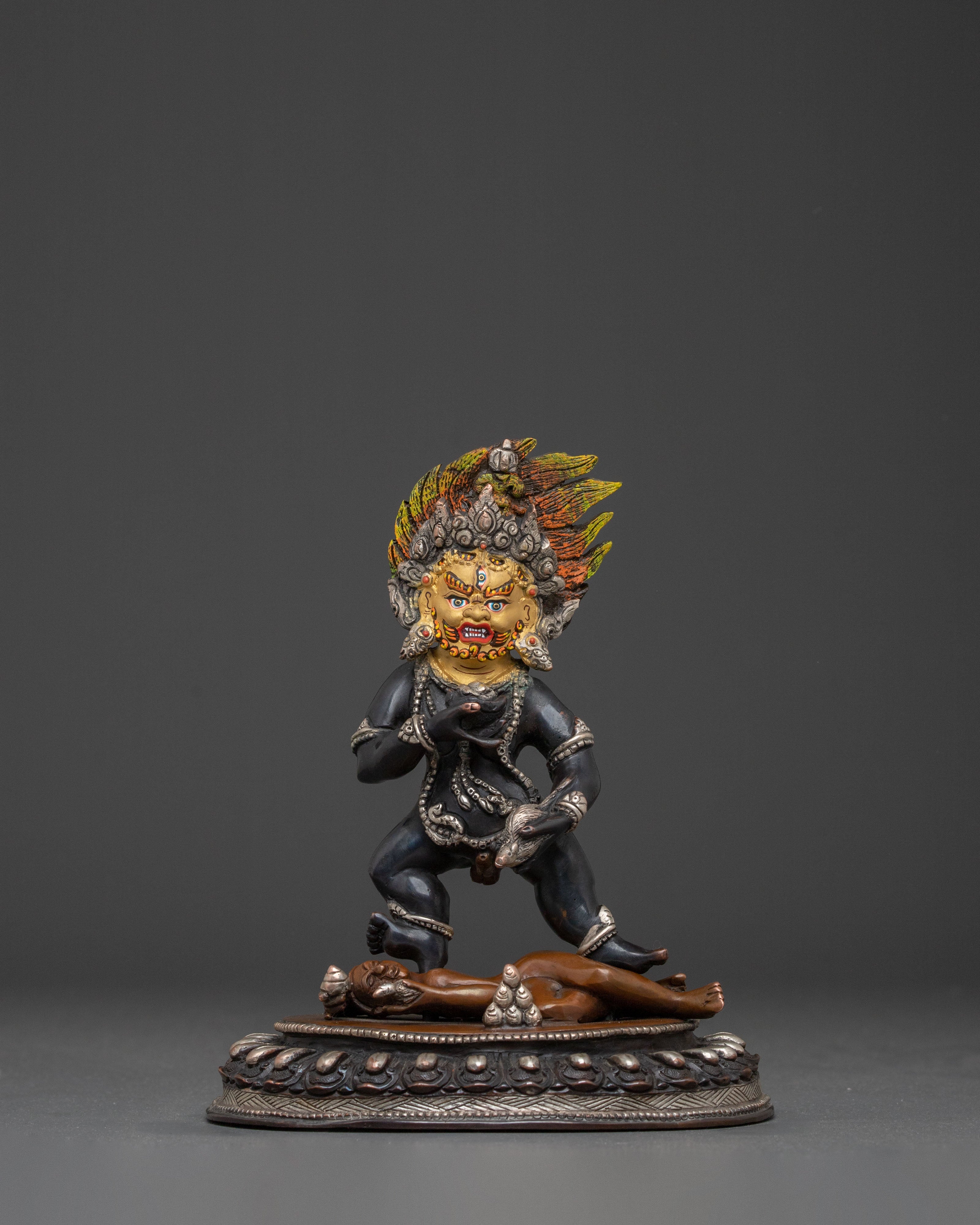 Black Dzambhala Spiritual Statue | Wealth Deity of Prosperity