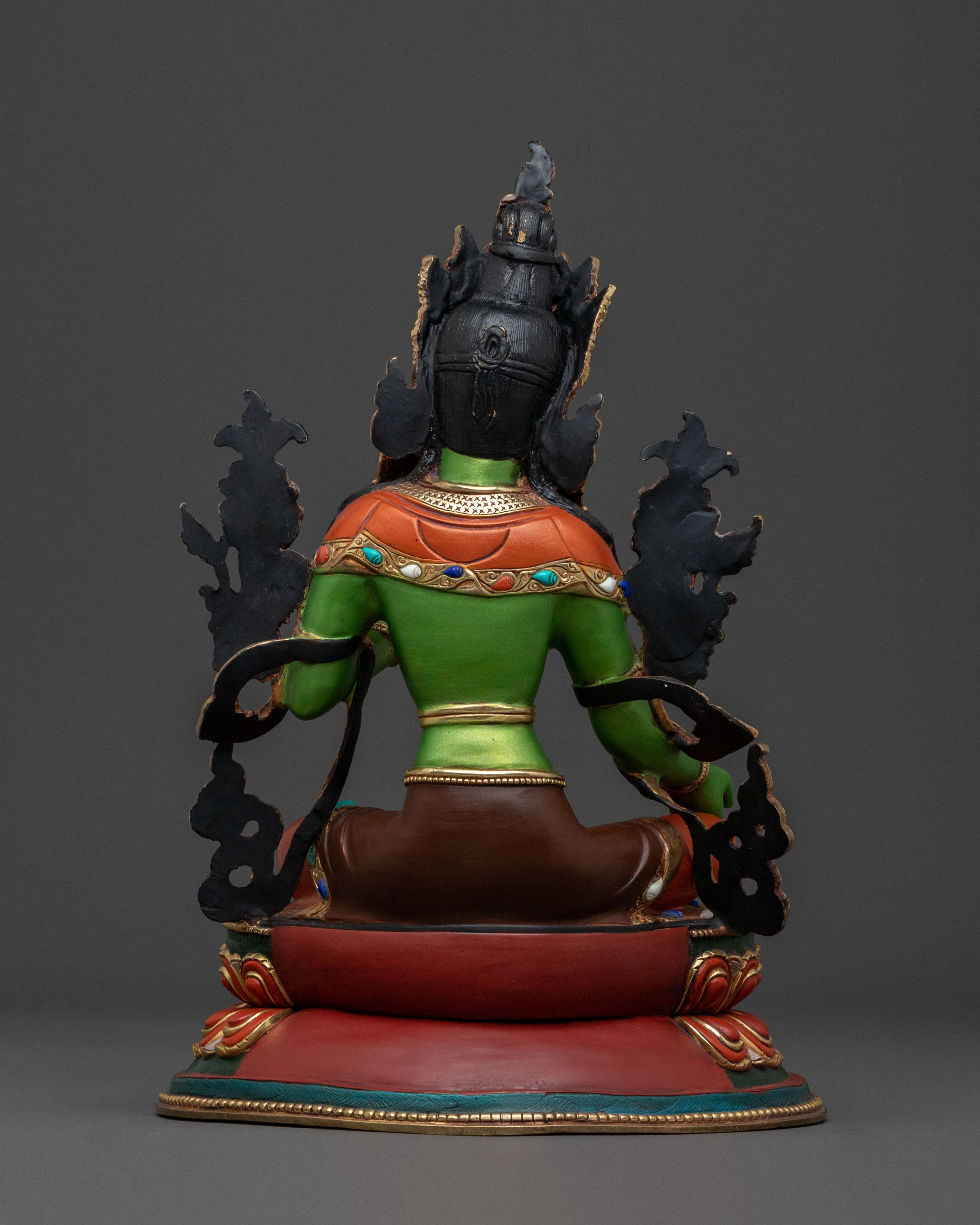 Handcrafted Green Tara Tibetan Statue | Spiritual Icon