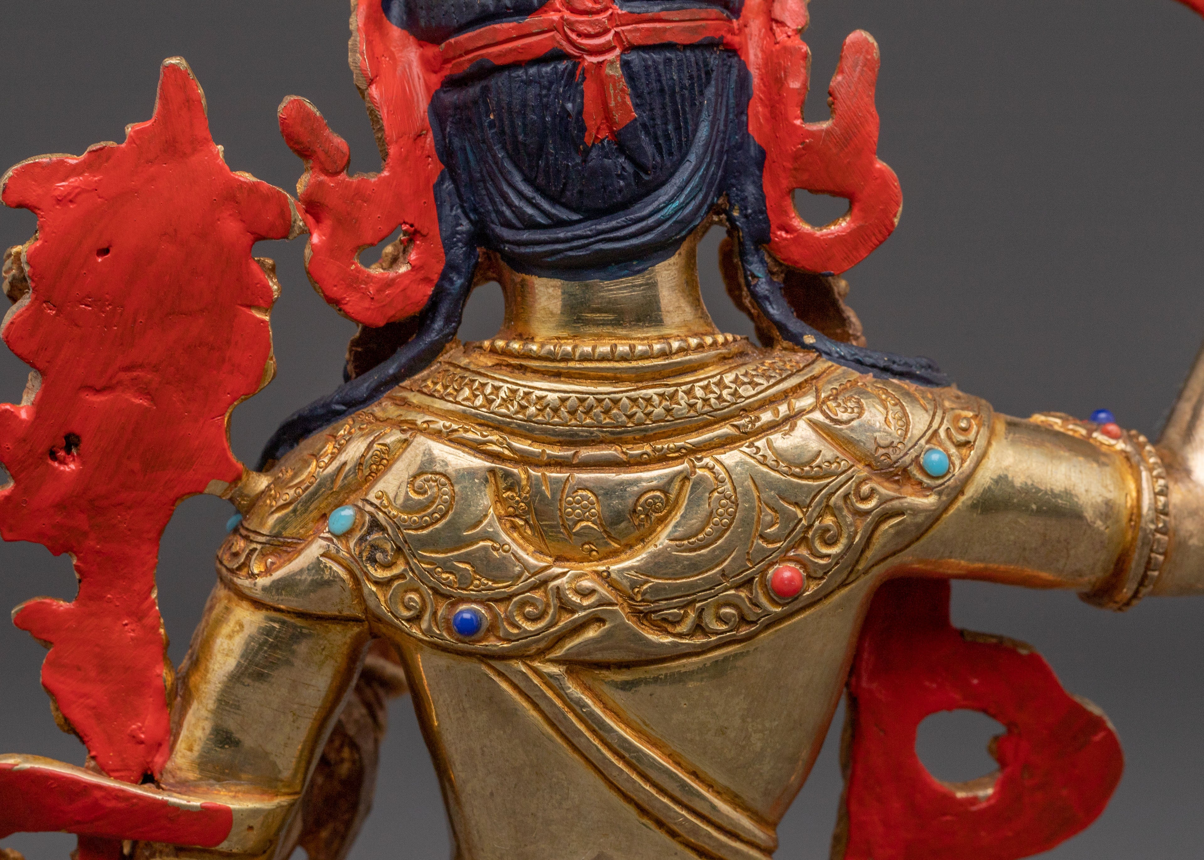 Manjushri Statue Sword of Enlightenment - 24K Gold Gilded