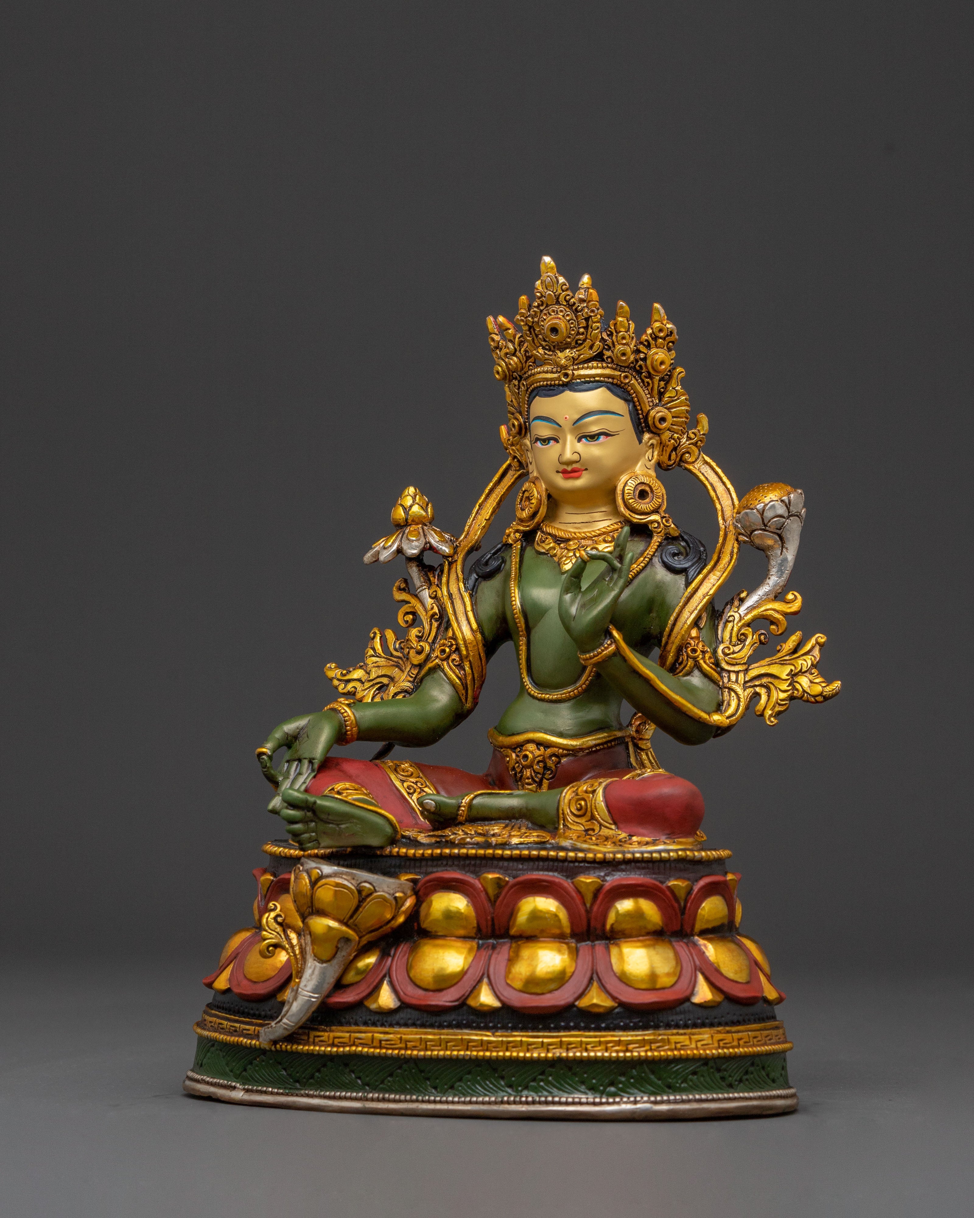 Green Tara Handcrafted Sacred Statue | Goddess of Compassion