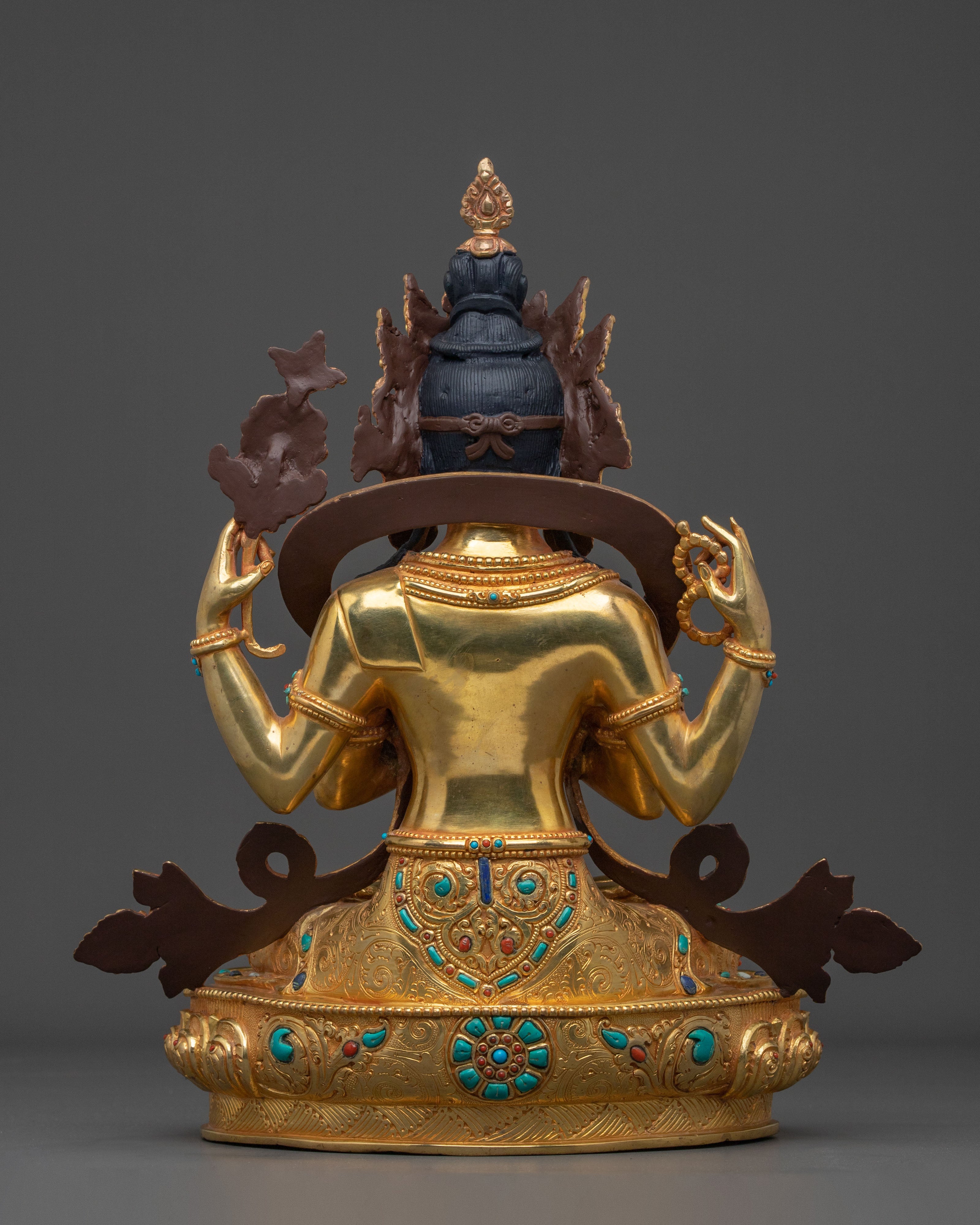 Handmade Four Armed Chenrezig Sculpture | Home Decor