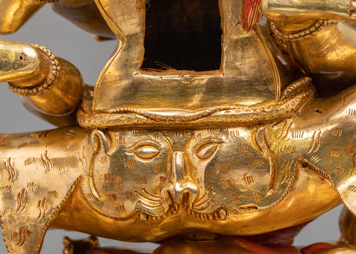 Chaturbhuja Mahakala Copper Sculpture