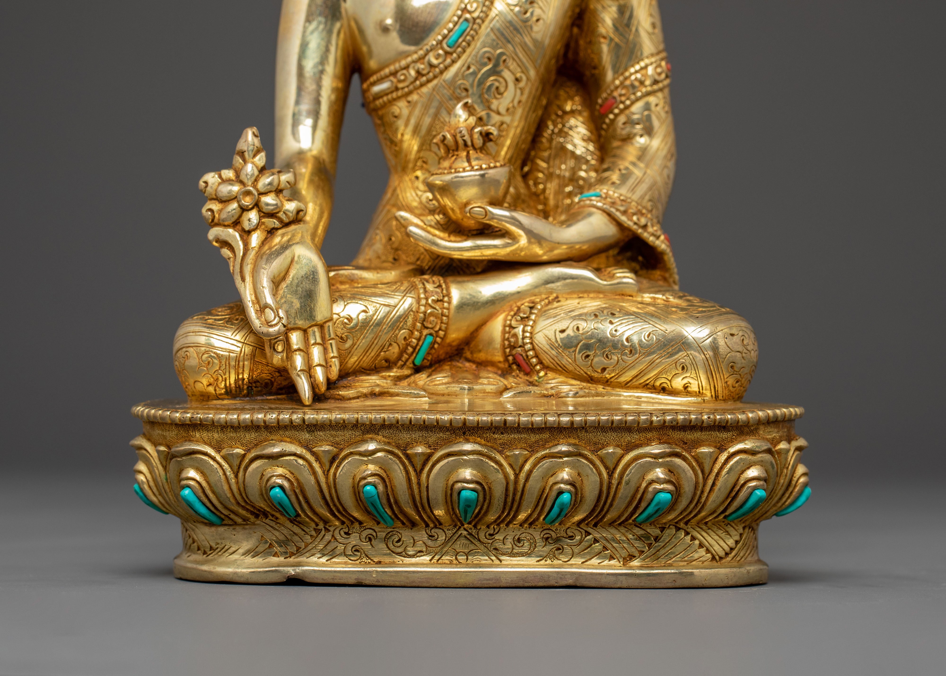 Medicine Buddha Handmade Golden Statue | Healing Buddha