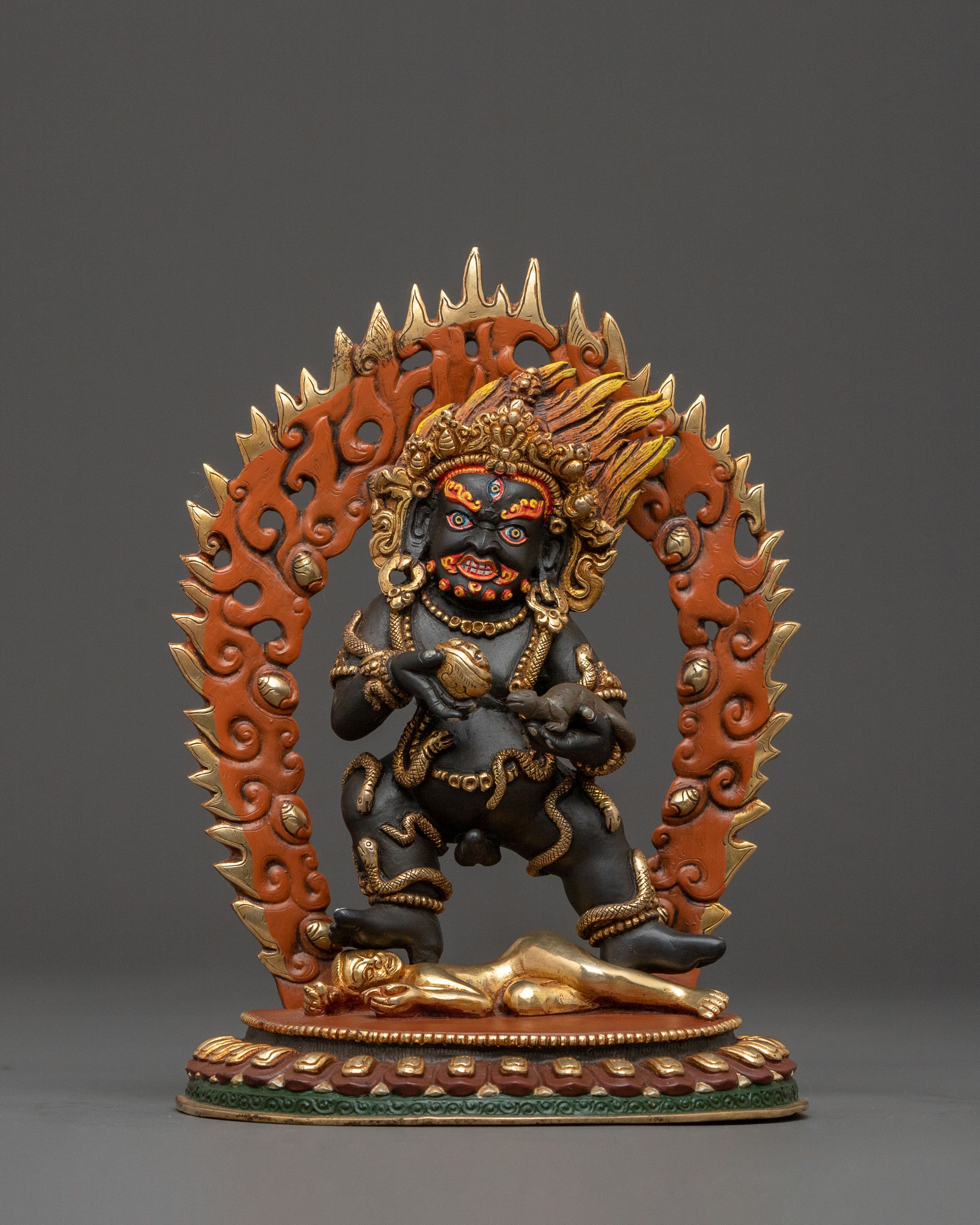 Black Dzambhala Statue | Sacred Wealth Deity
