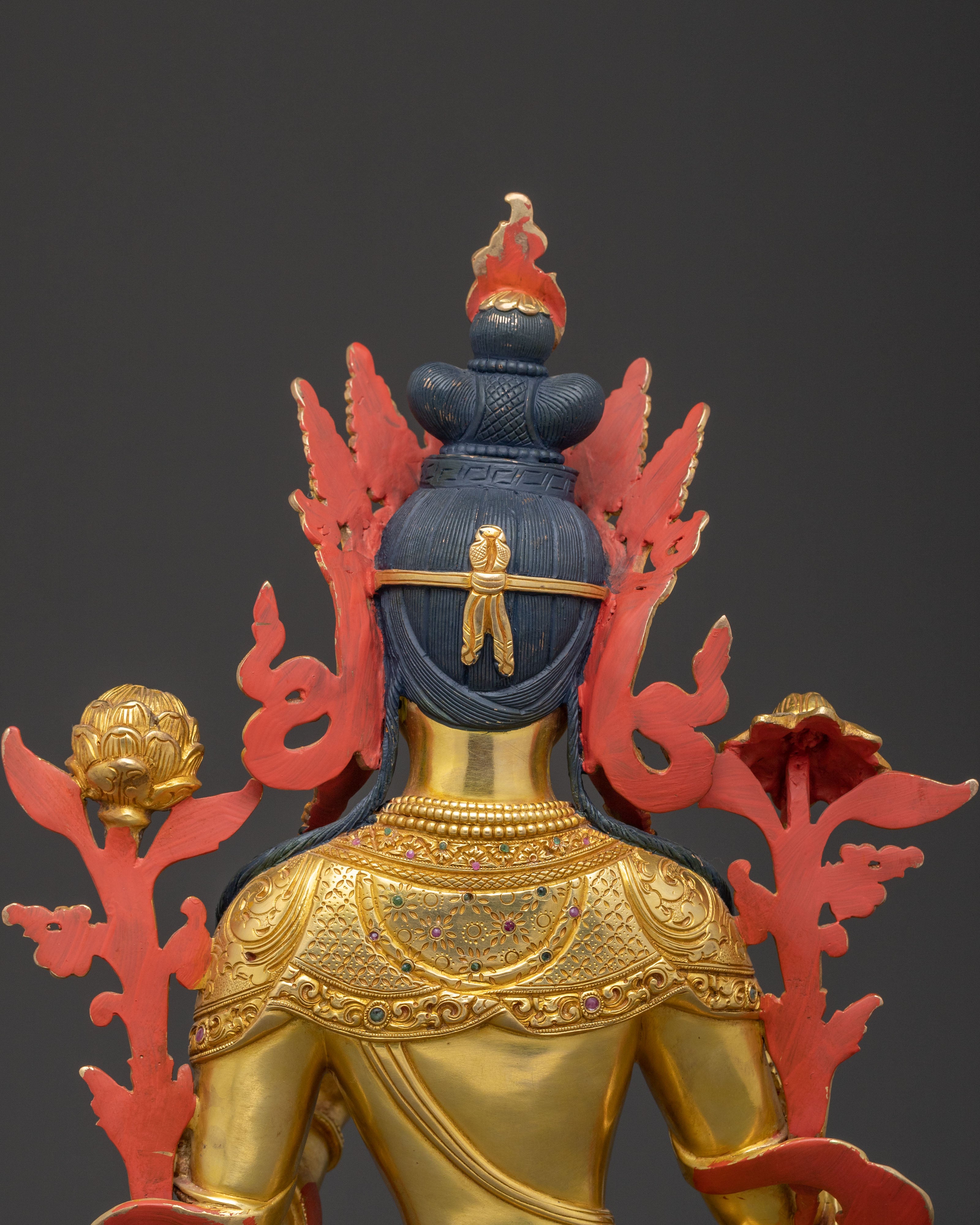 Green Tara: Handcrafted 24K Gold Gilded Statue