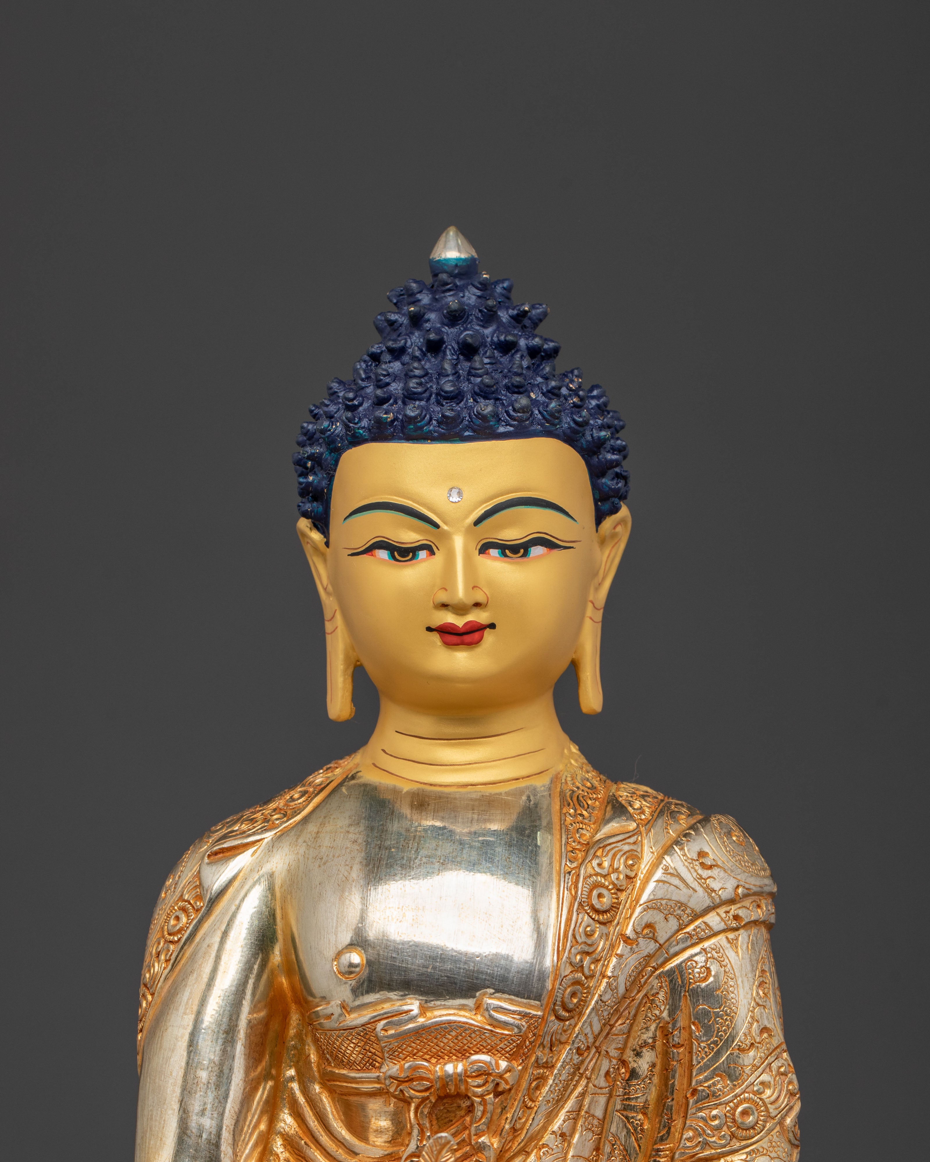 Medicine Buddha Serene Statue | Gold Gilded Buddhist Art