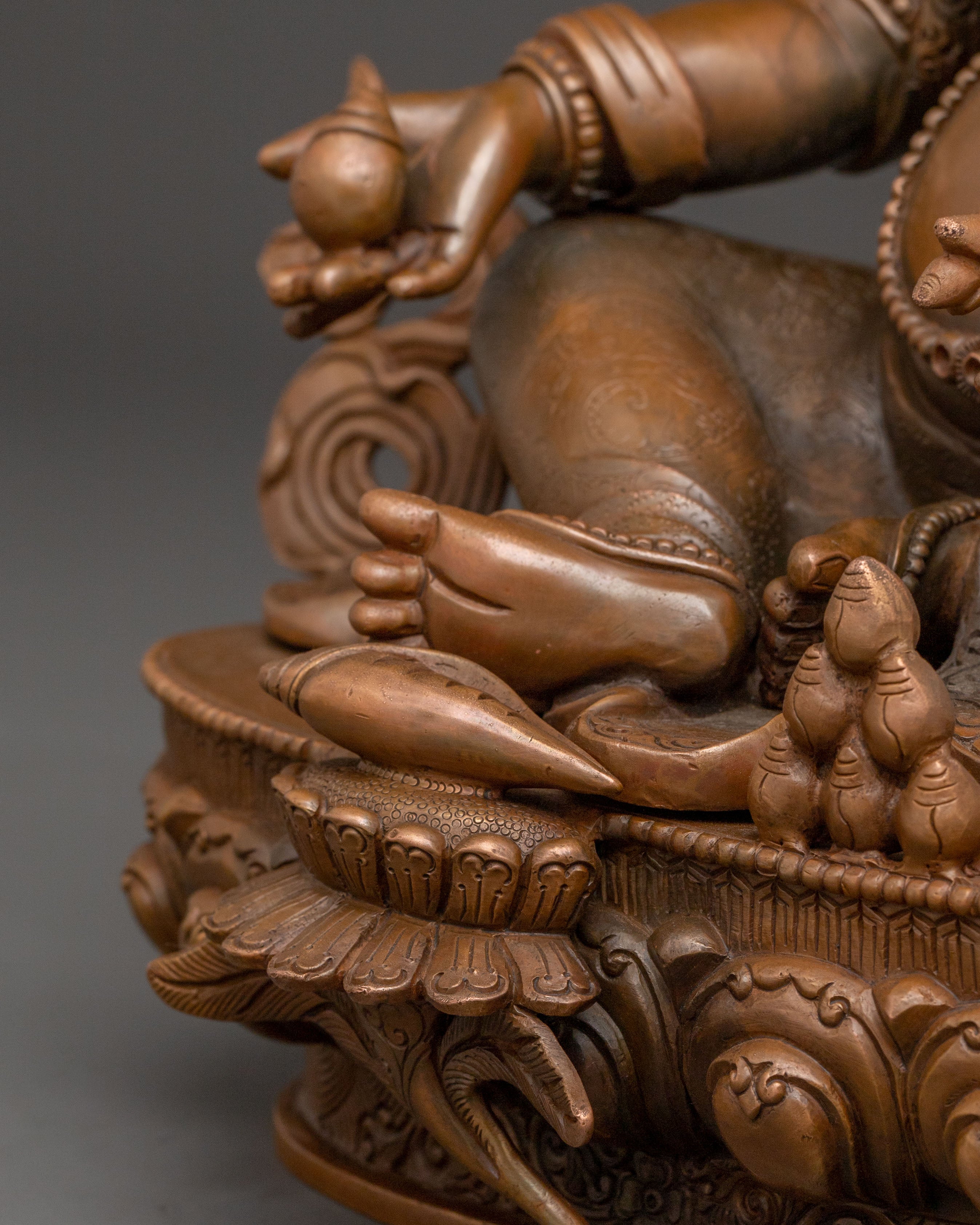 Wealth Deity Dzambhala with Oxidized Copper Body