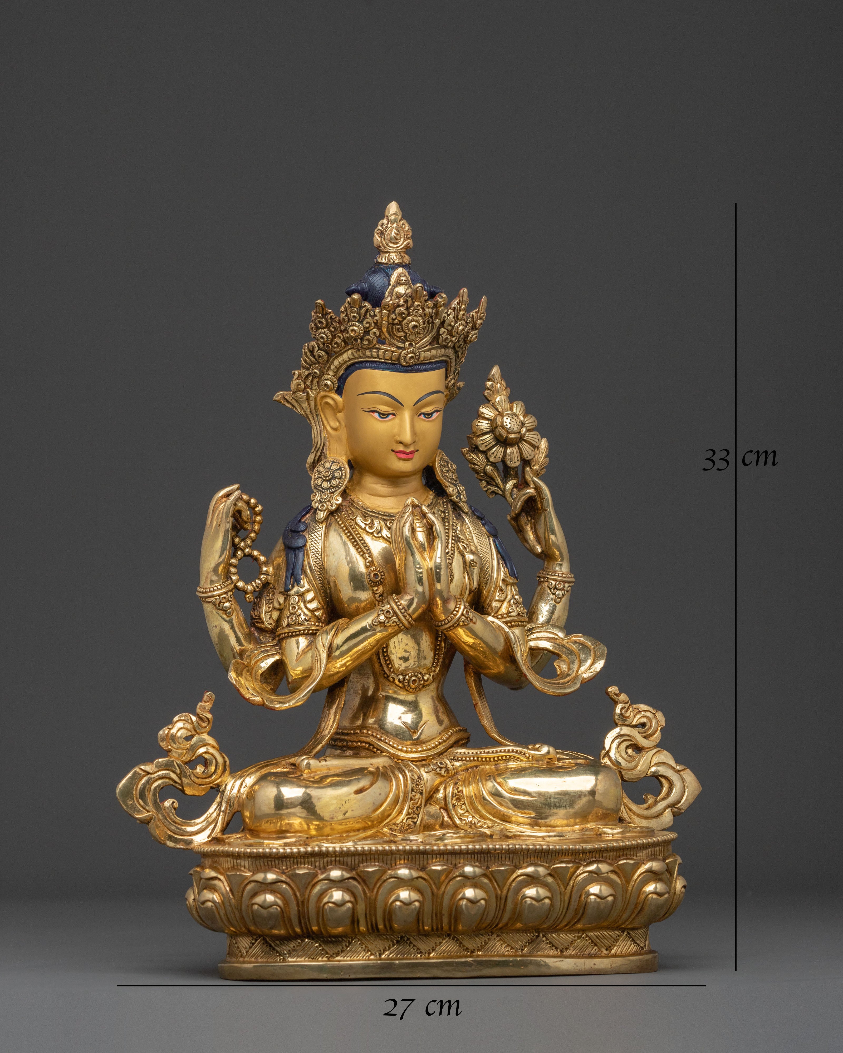 Four Armed Chenrezig Compassion Statue | Bodhisattva of Infinite Mercy