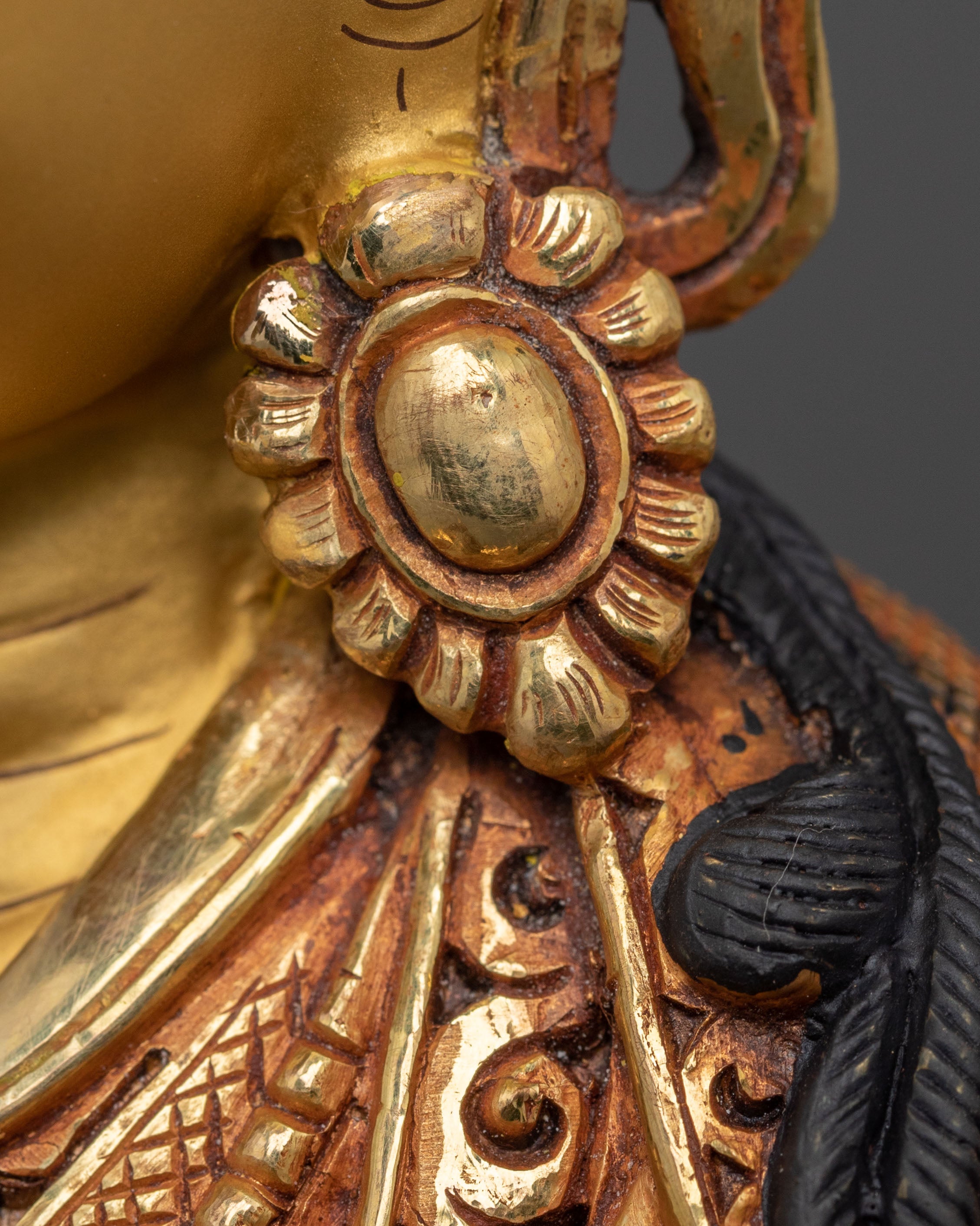 Guru Orgyen Norlha Statue | 24K Gold Gilded Buddhist Master
